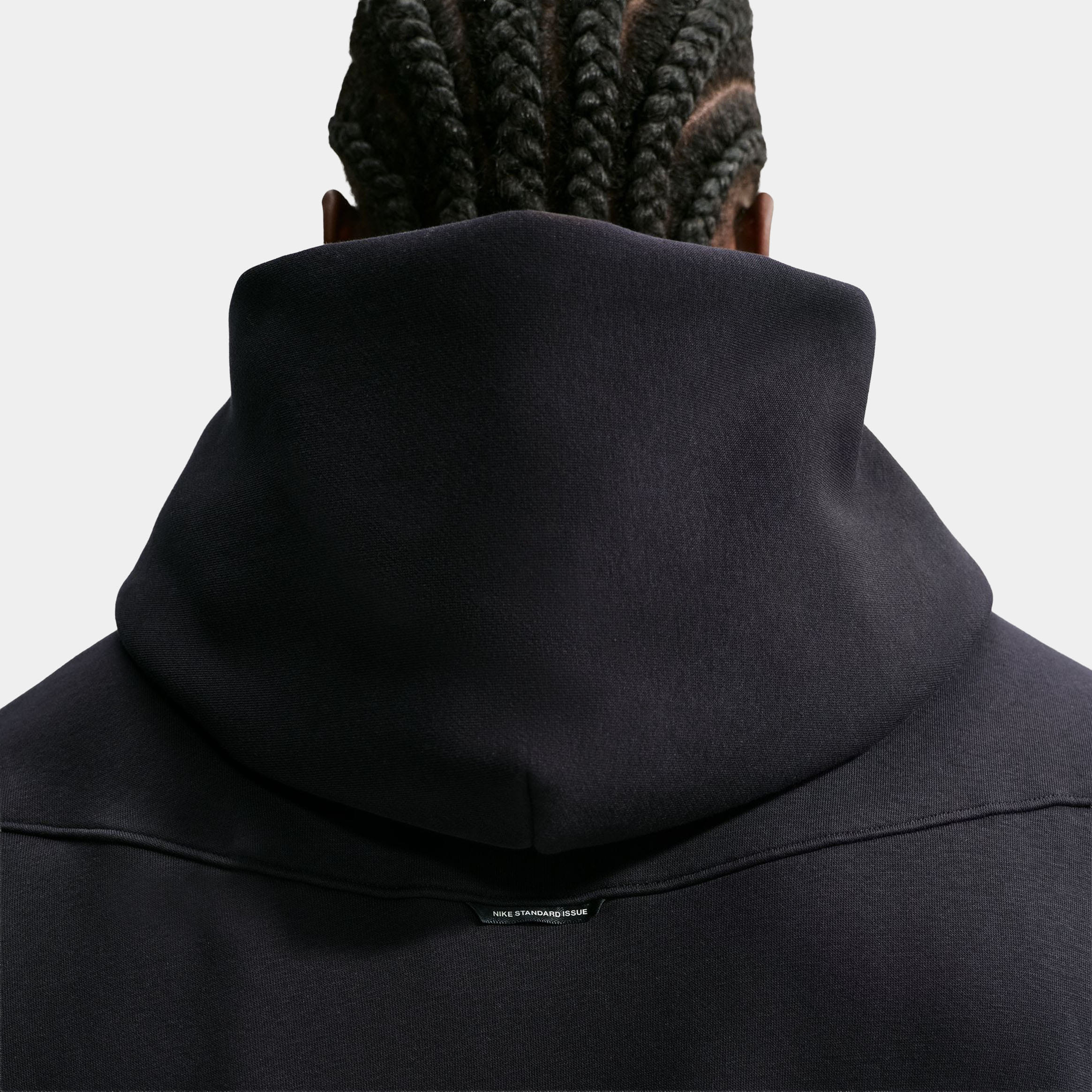 Nike Standard Issue Brushed Basketball Pullover Mens Hoodie (Black/Light Current Blue/Pale Ivory)