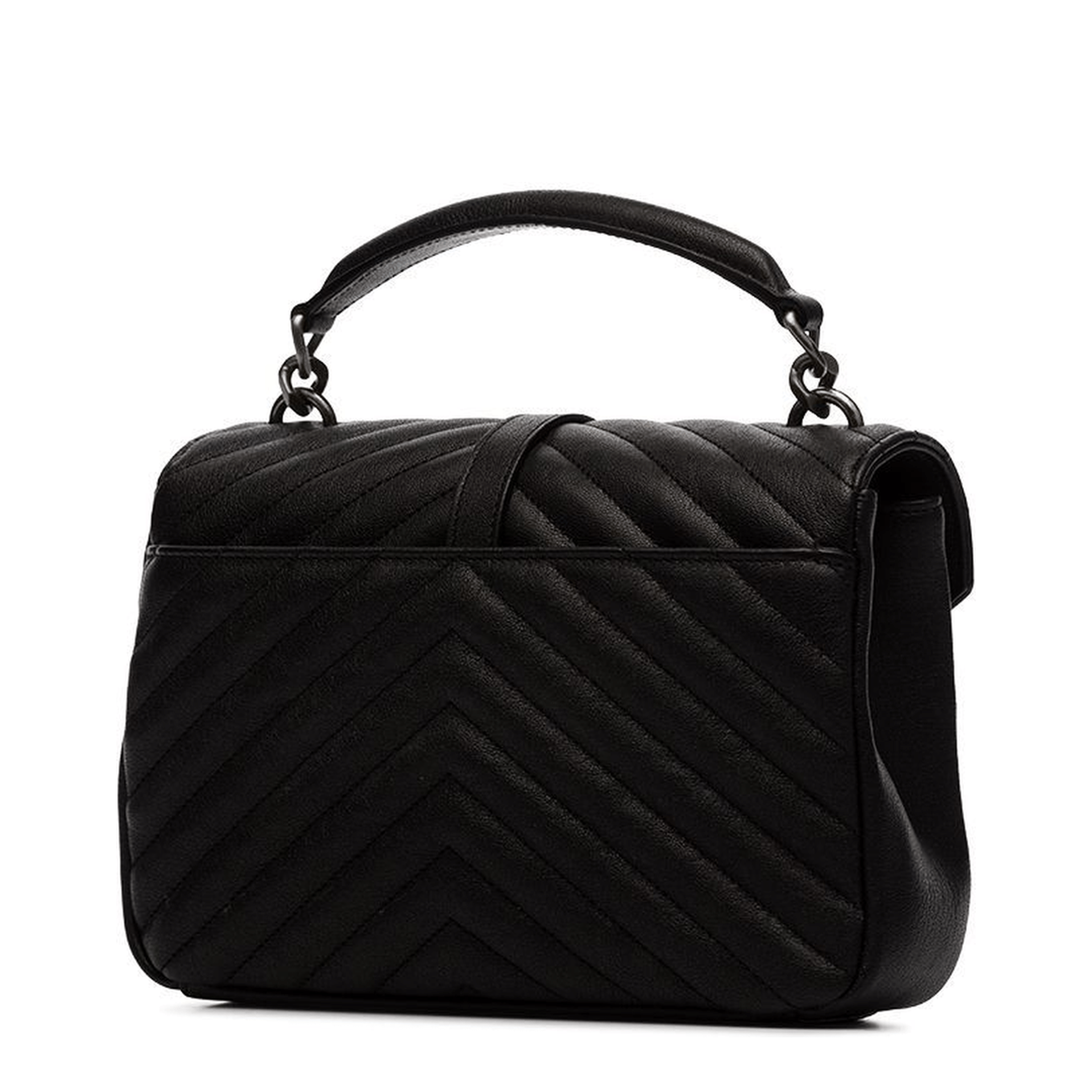 Saint Laurent College Medium Lambskin Tote - Noir