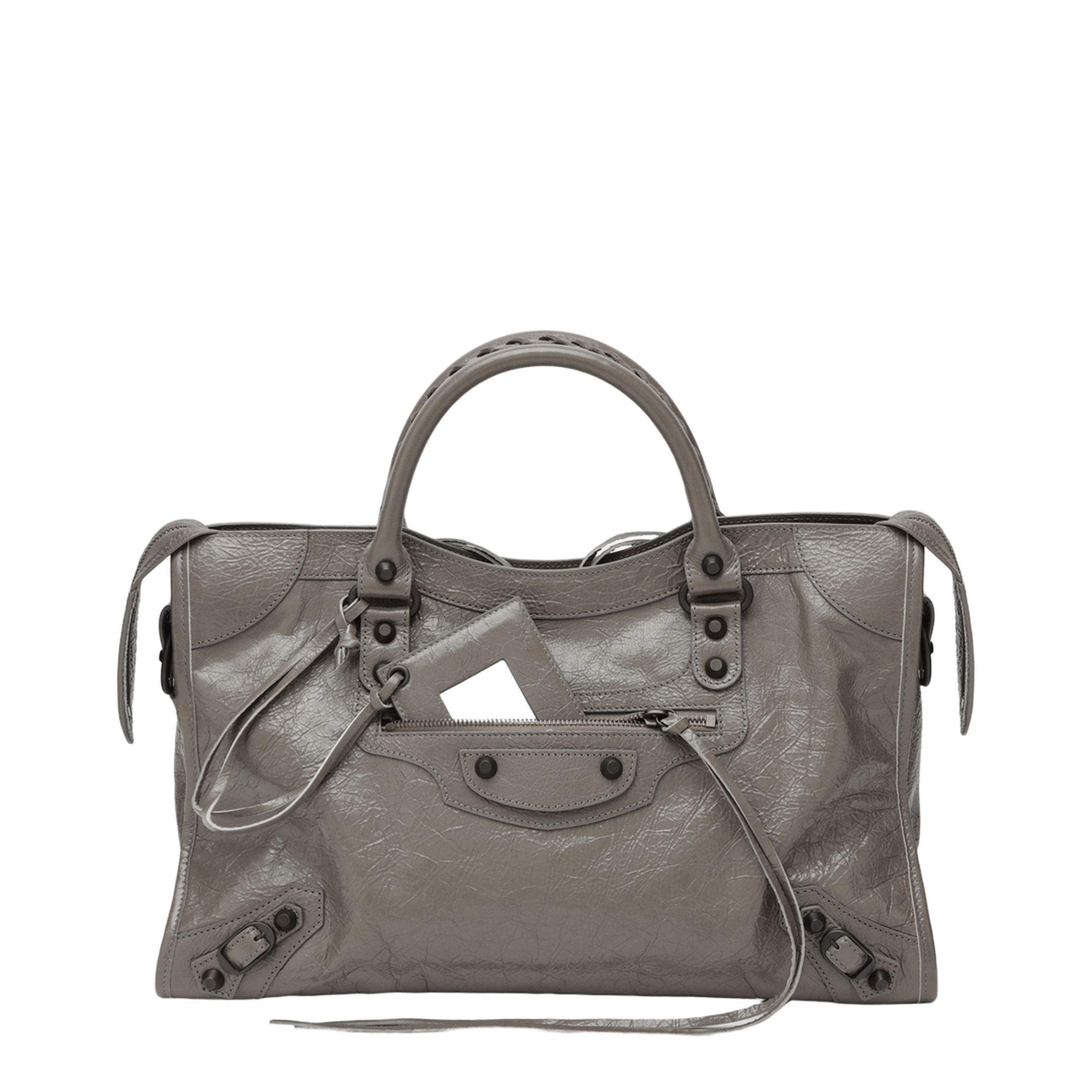 Balenciaga Le City Medium Lambskin Top - Handle Bag - Dark Noix