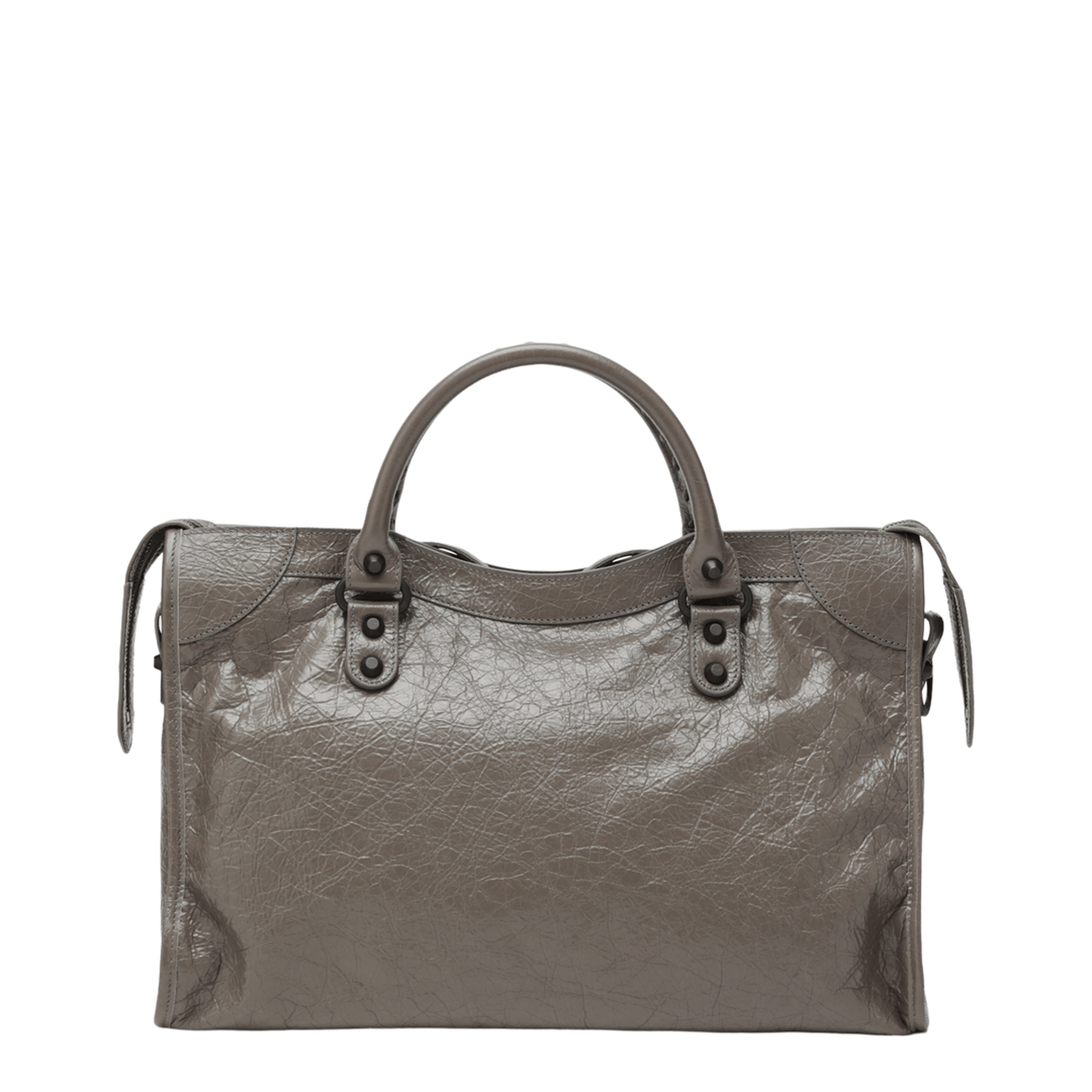 Balenciaga Le City Medium Lambskin Top - Handle Bag - Dark Noix