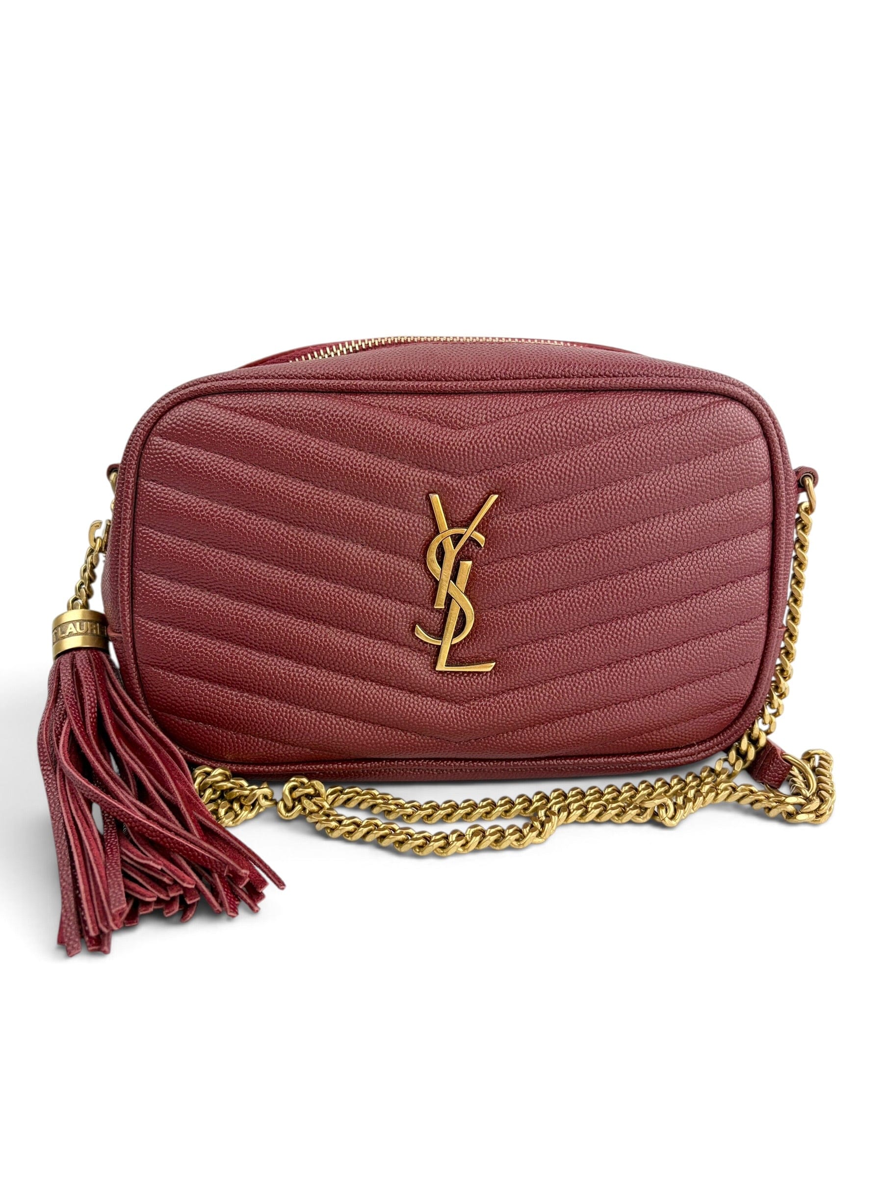 Saint Laurent Red Lou Mini Camera Bag