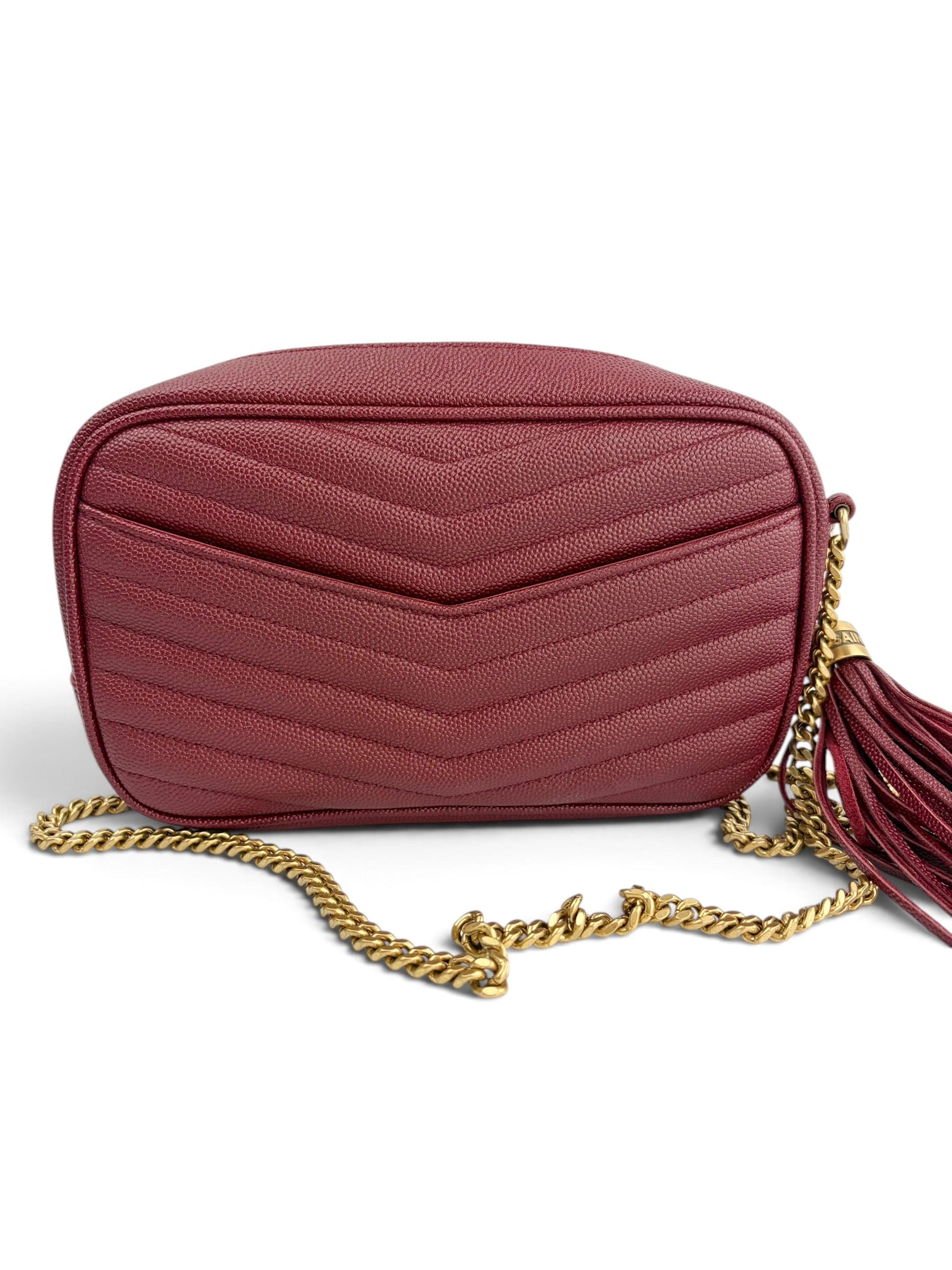 Saint Laurent Red Lou Mini Camera Bag
