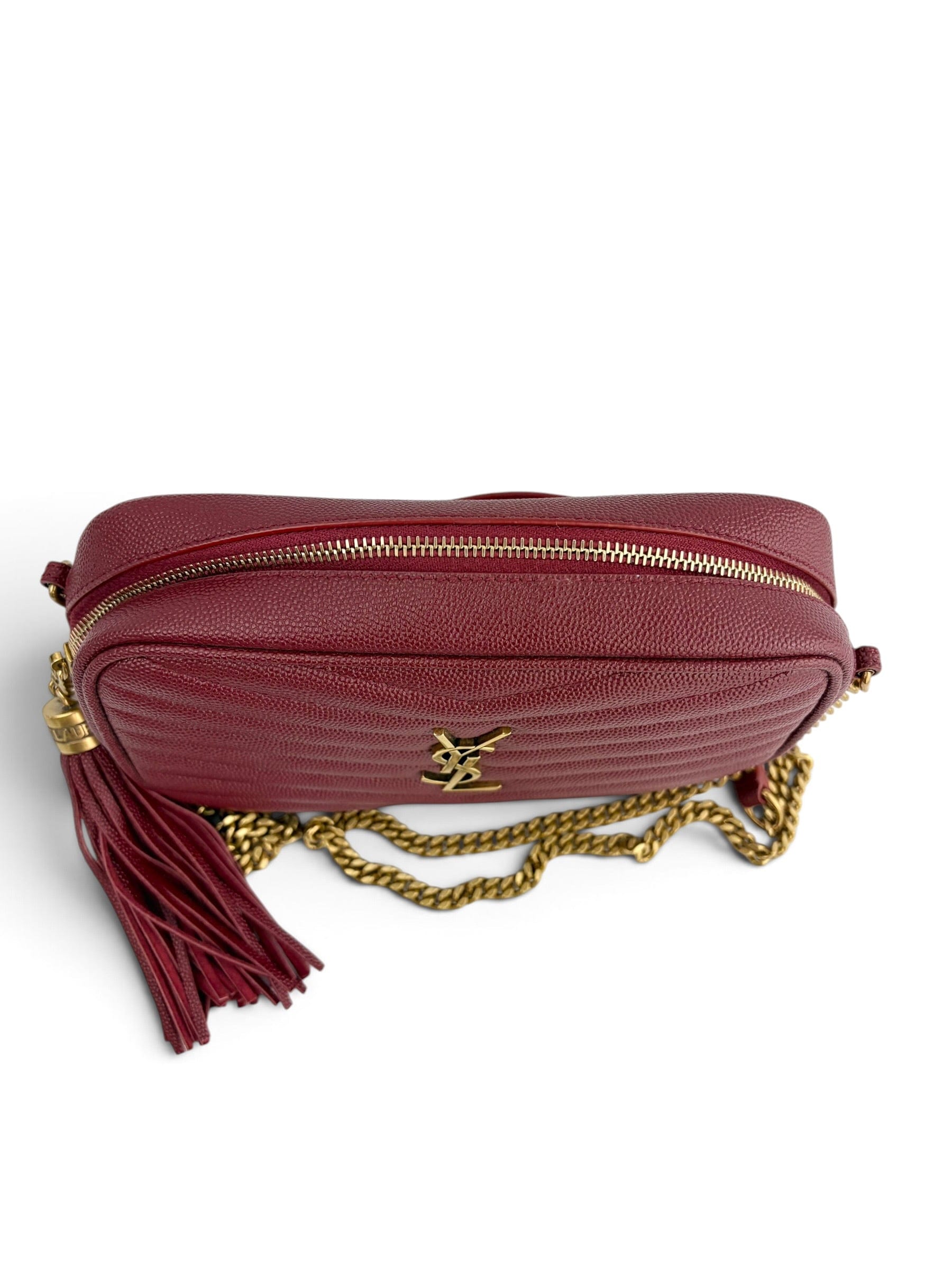 Saint Laurent Red Lou Mini Camera Bag