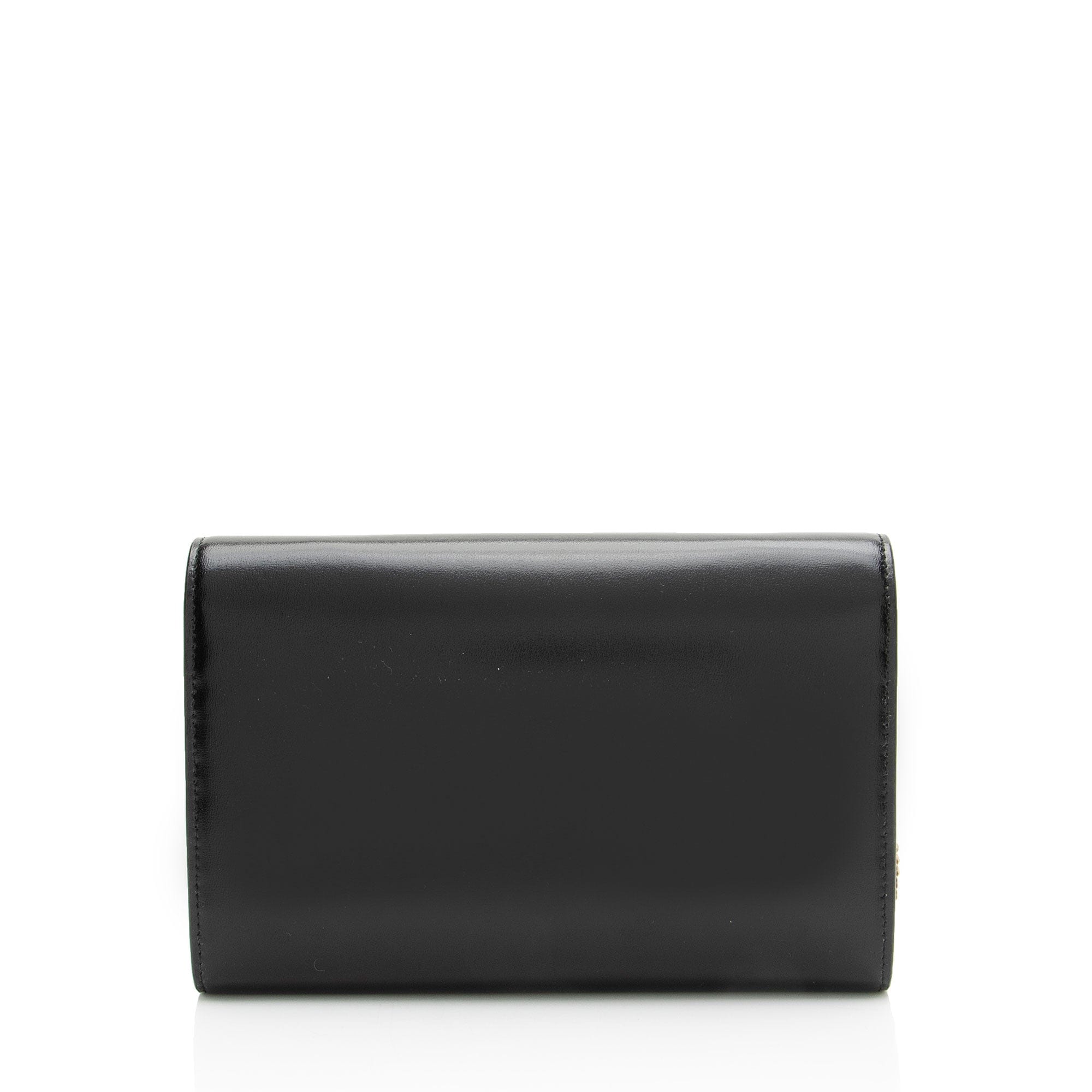 Saint Laurent Smooth Calfskin Monogram Cassandre Chain Wallet