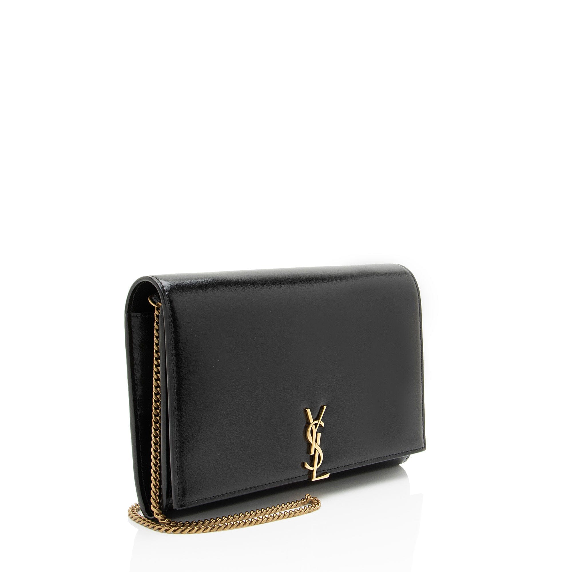Saint Laurent Smooth Calfskin Monogram Cassandre Chain Wallet