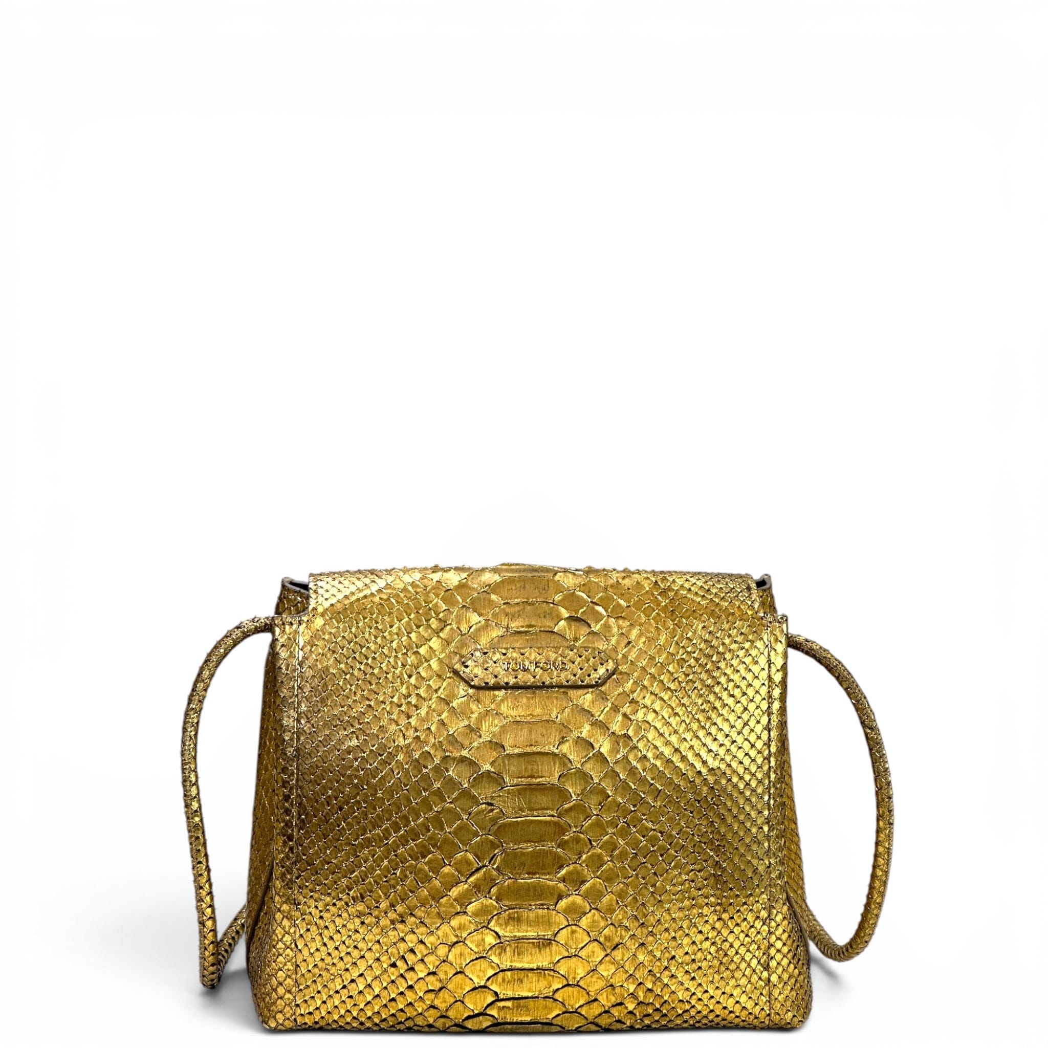 Tom Ford Envelope Tassel Shoulder Bag Gold Python