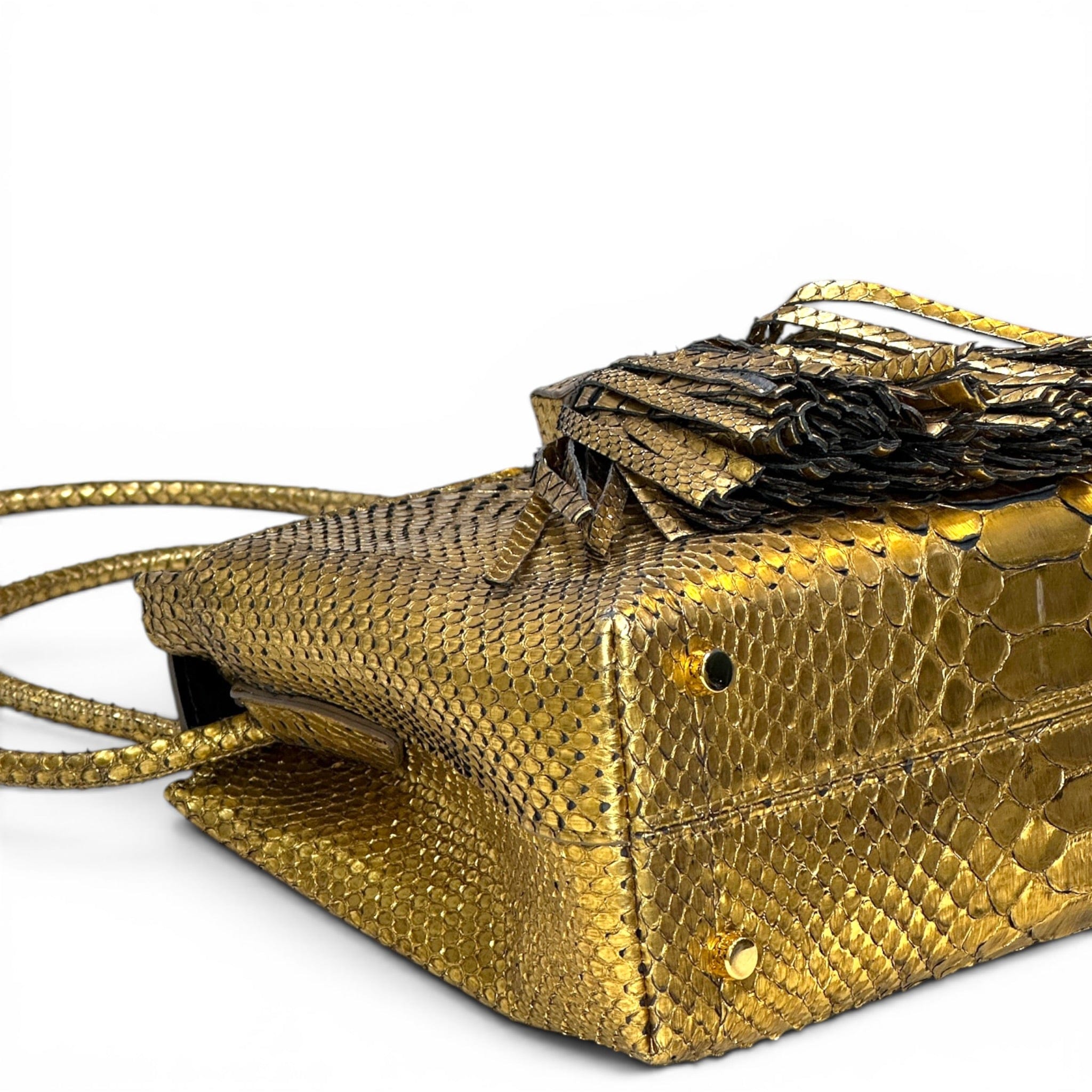 Tom Ford Envelope Tassel Shoulder Bag Gold Python