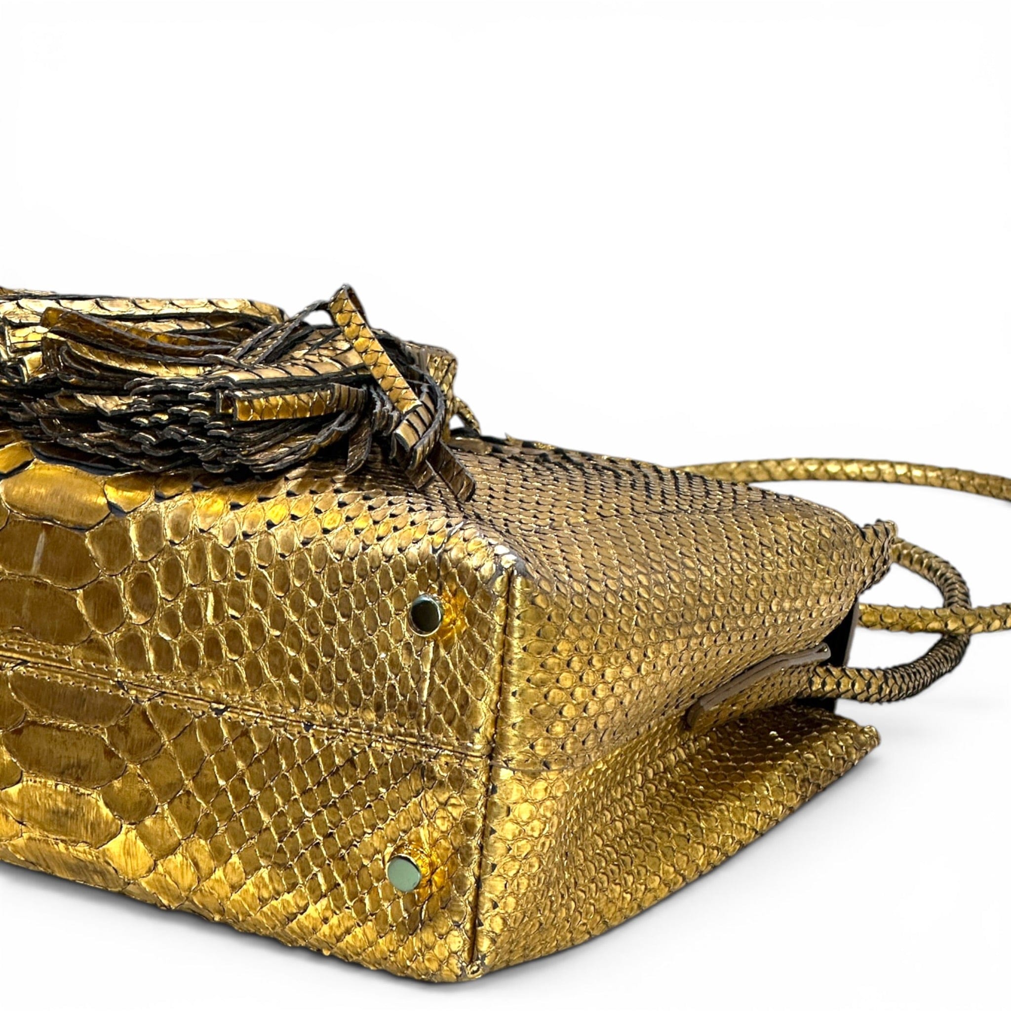 Tom Ford Envelope Tassel Shoulder Bag Gold Python