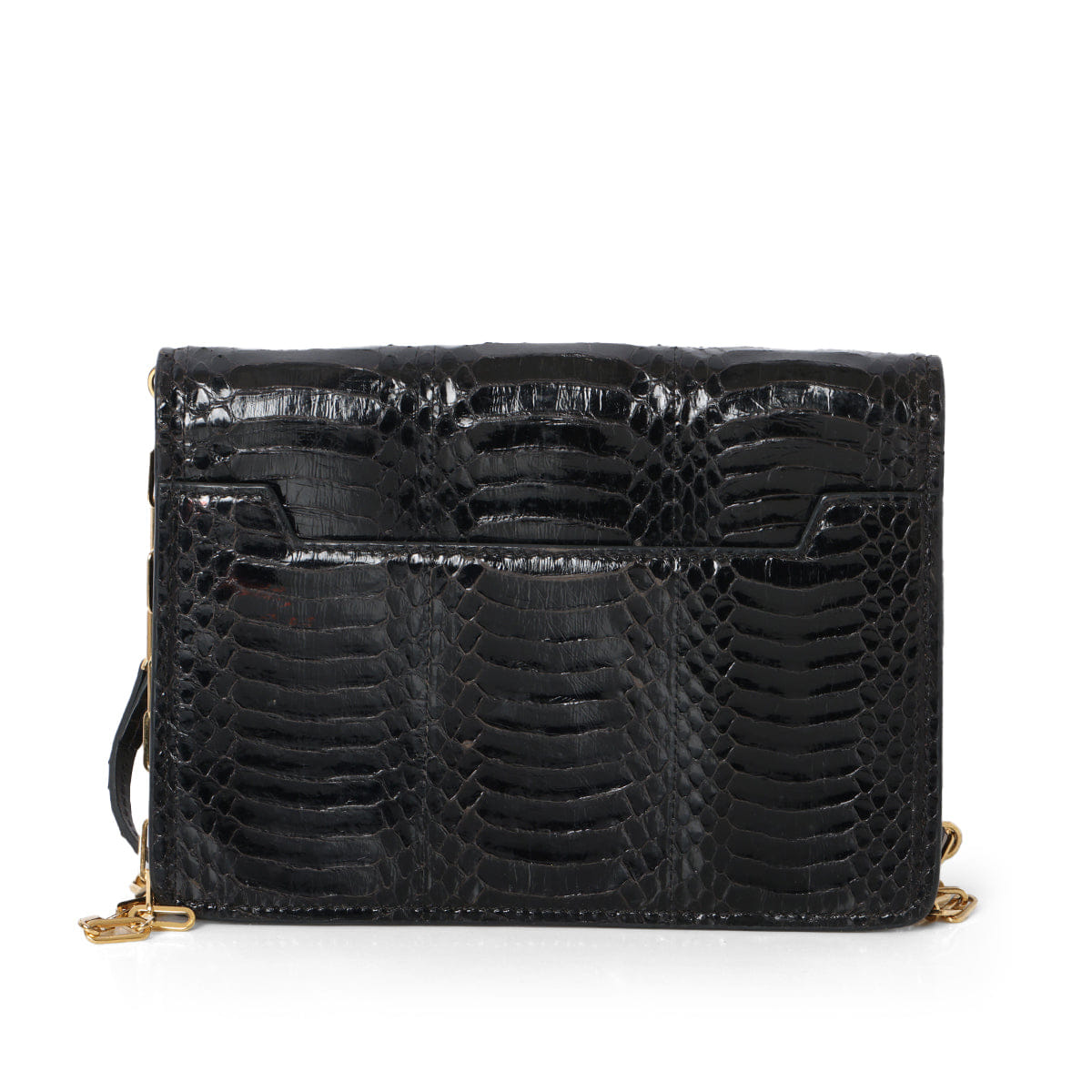 TOM FORD Natalia Black Python Shoulder Bag