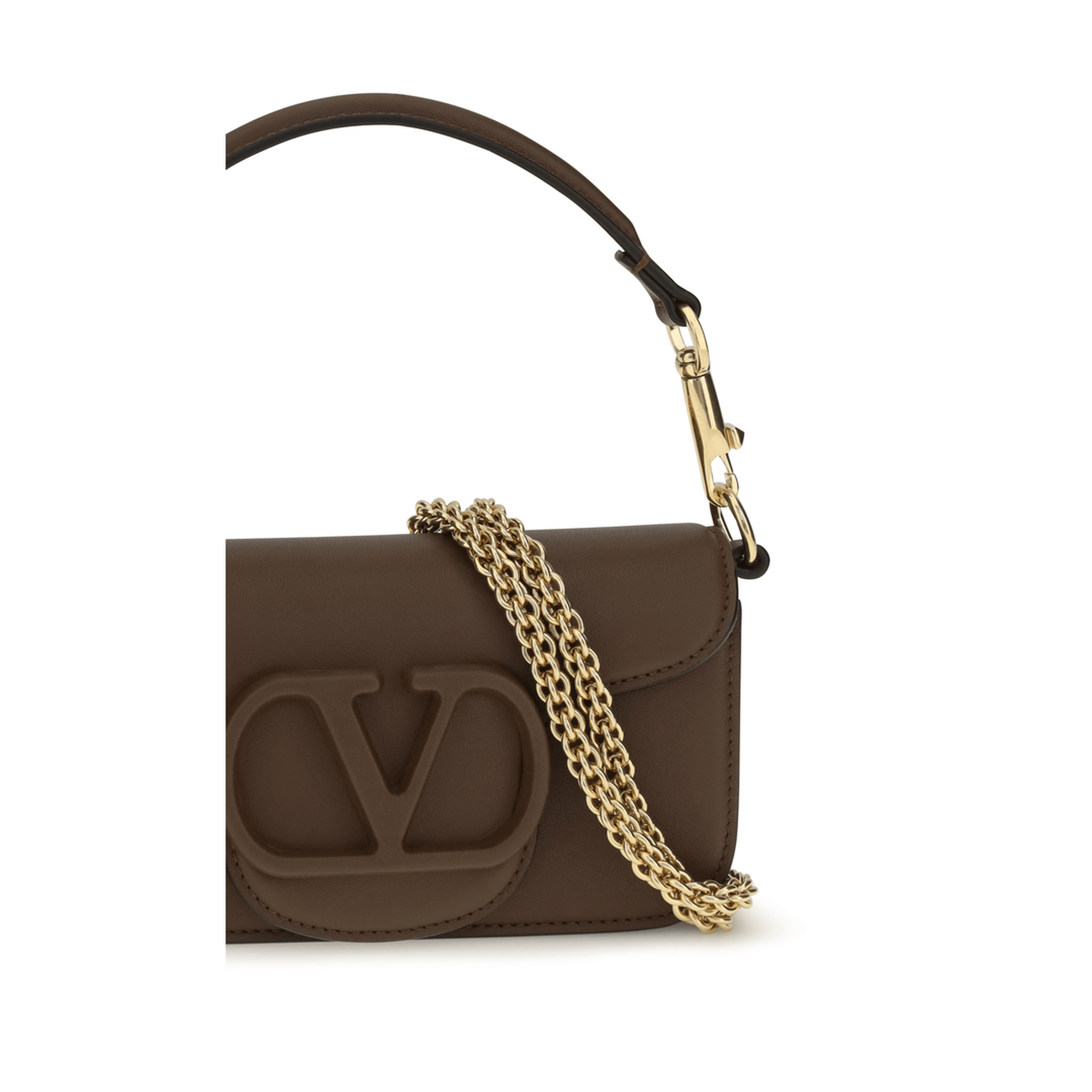 Valentino Locò Mini Calfskin Shoulder Bag - Brown