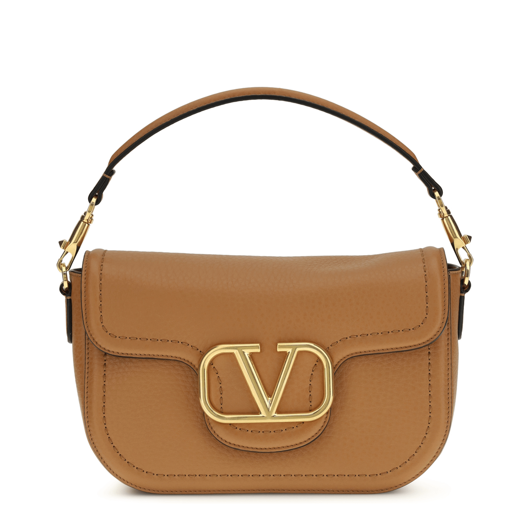 Valentino Alltime UNI Calf Leather Shoulder Bag - Almond Beige