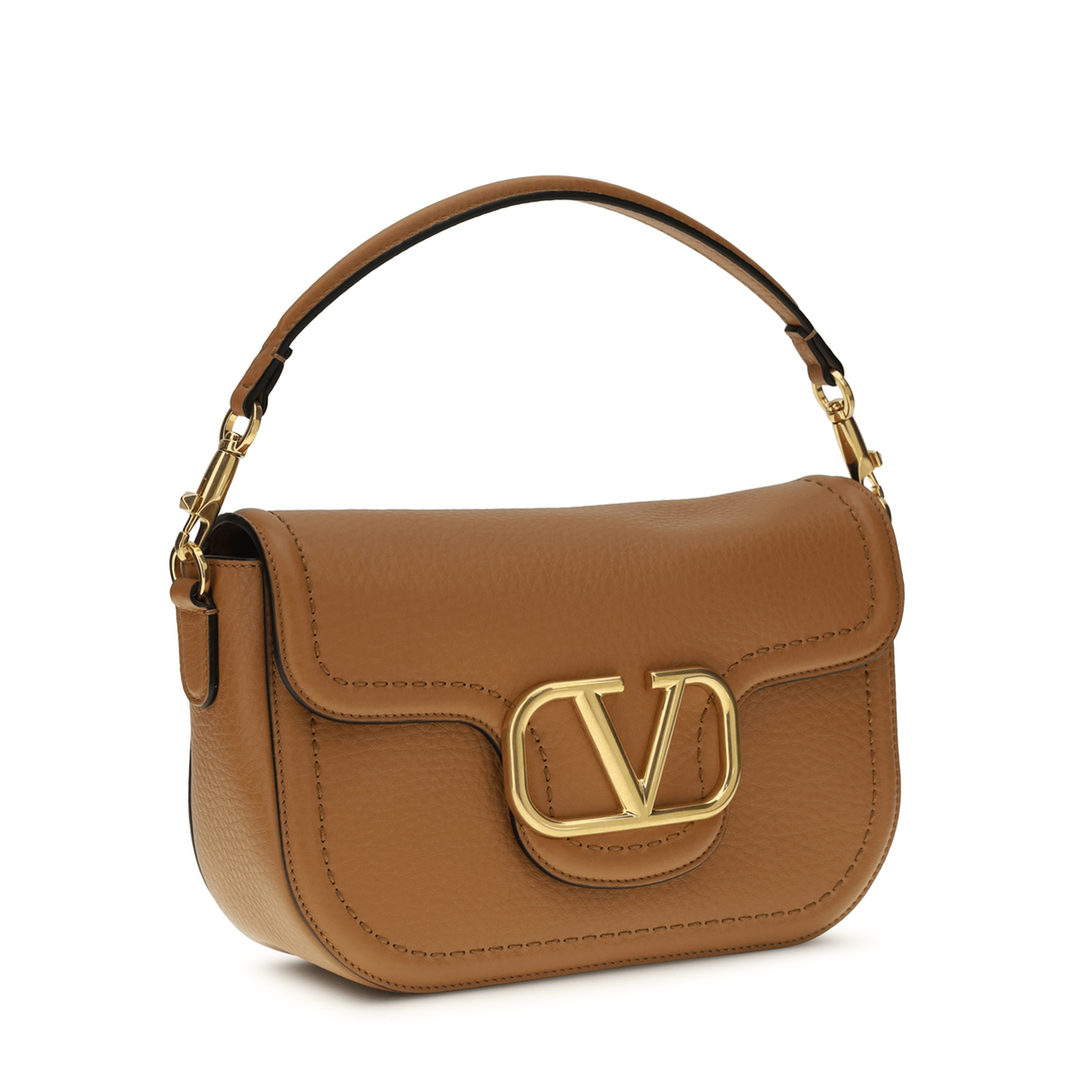 Valentino Alltime UNI Calf Leather Shoulder Bag - Almond Beige