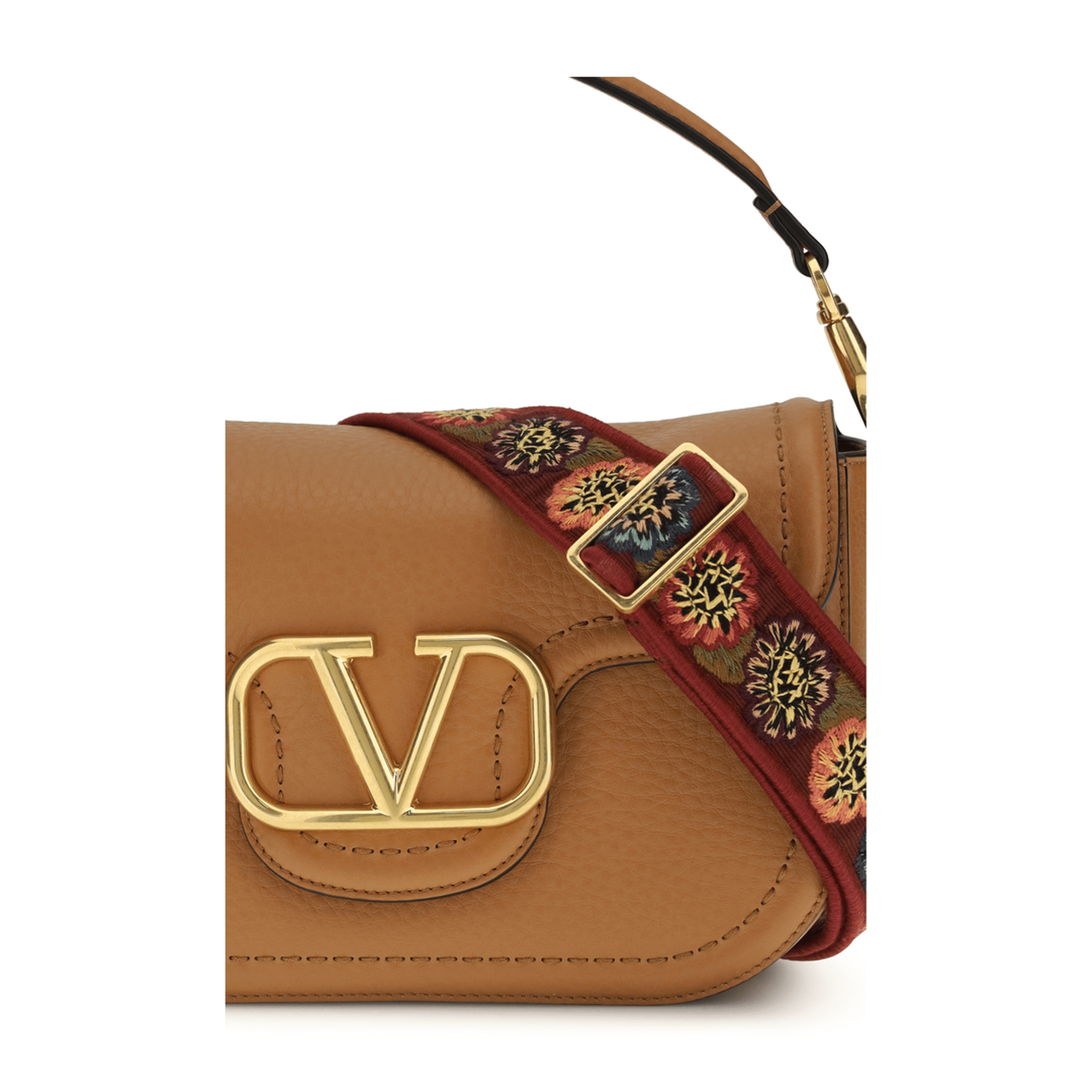 Valentino Alltime UNI Calf Leather Shoulder Bag - Almond Beige