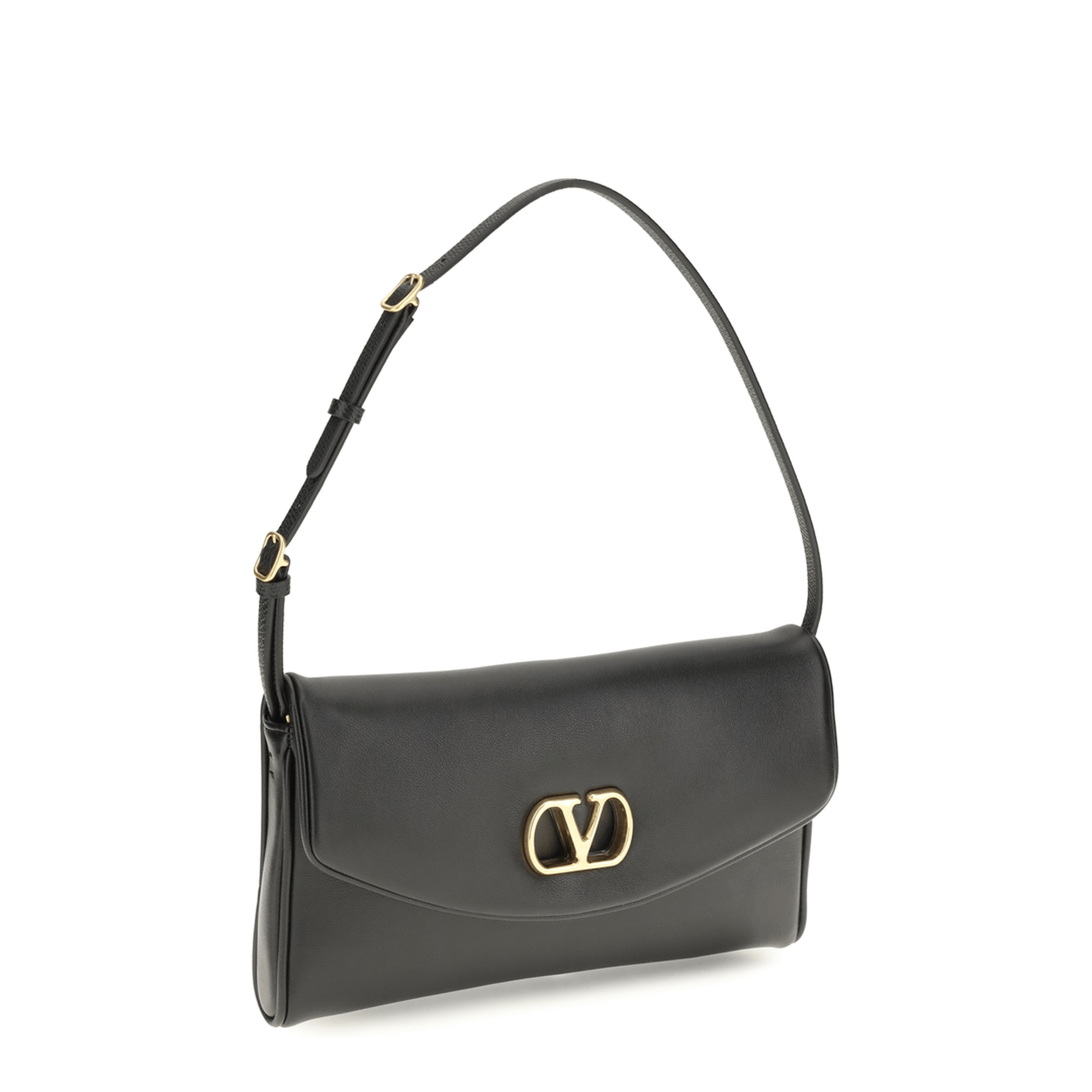 Valentino DeVain Small Calfskin Shoulder Bag - Black