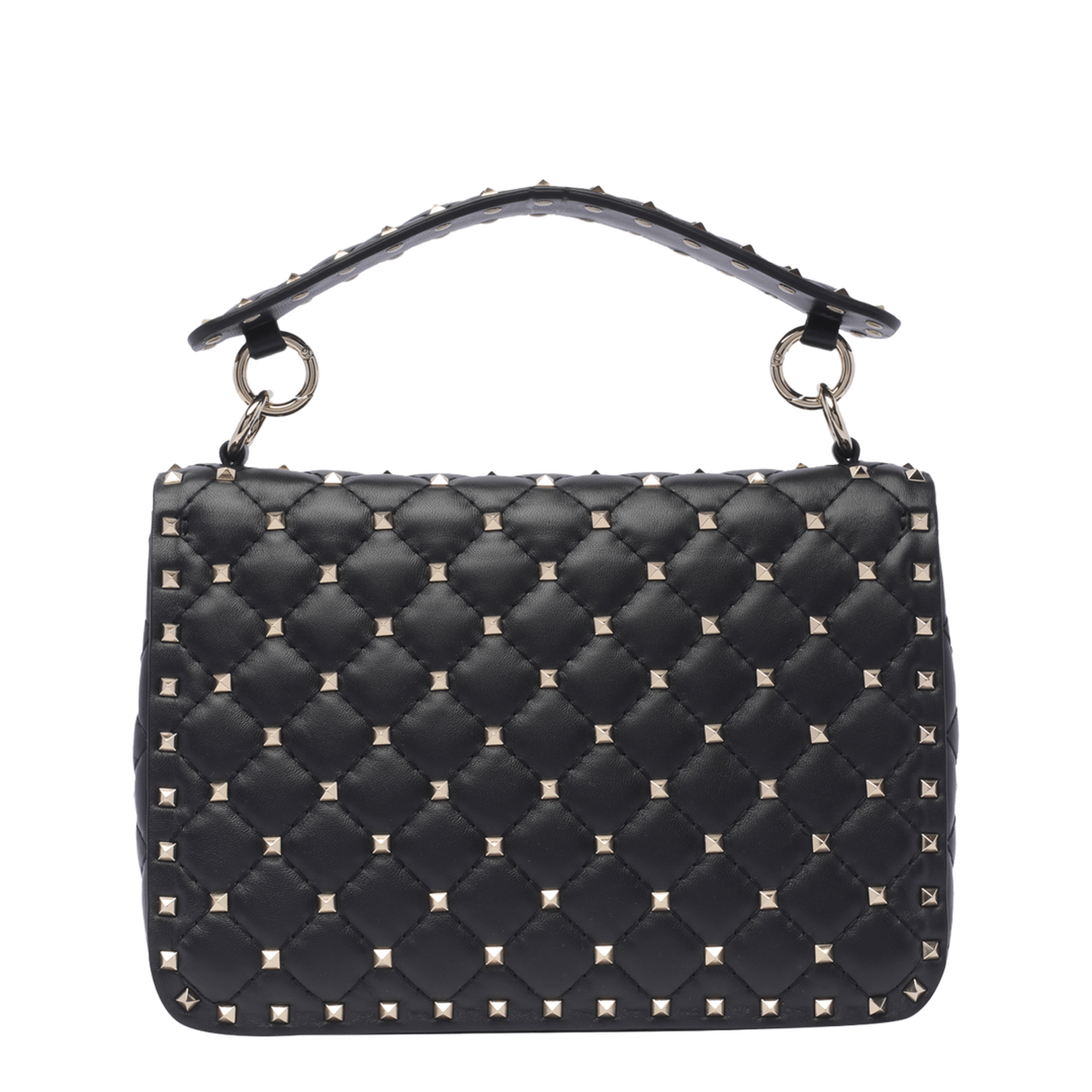 Valentino Rockstud Spike Medium Nappa Shoulder Bag - Black