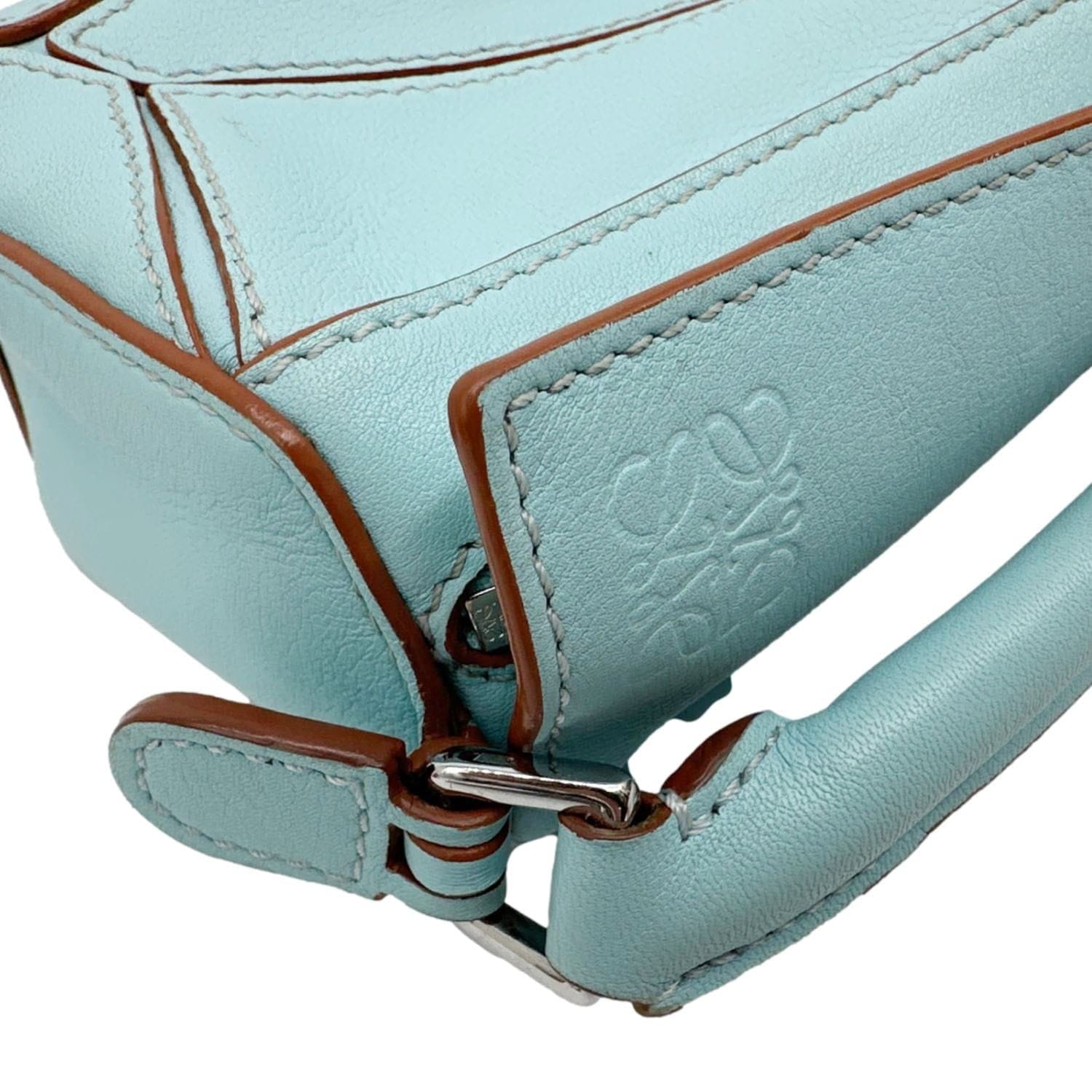 Loewe Puzzle Nano Calfskin Leather Shoulder Bag Blue