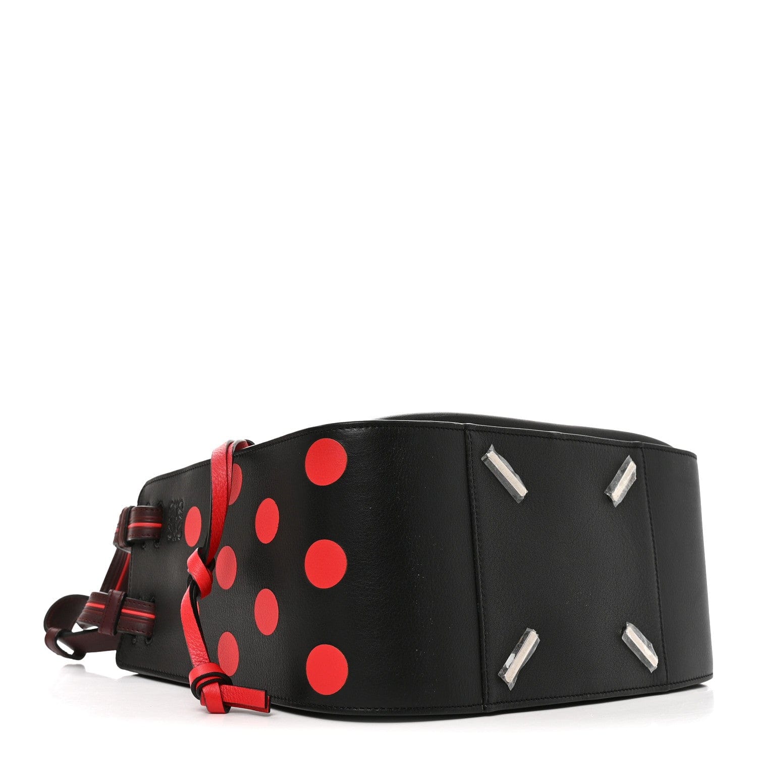 Loewe Calfskin Circle Medium Hammock Shoulder Bag Black Red