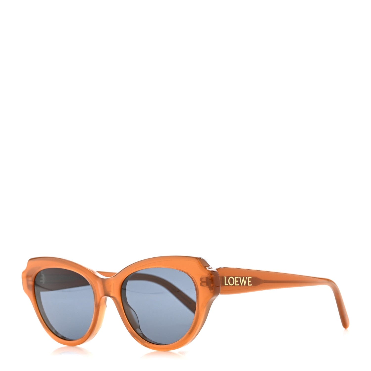 Loewe Acetate Cat Eye Swan Slim Sunglasses LW40178I Caramel Solid Blue
