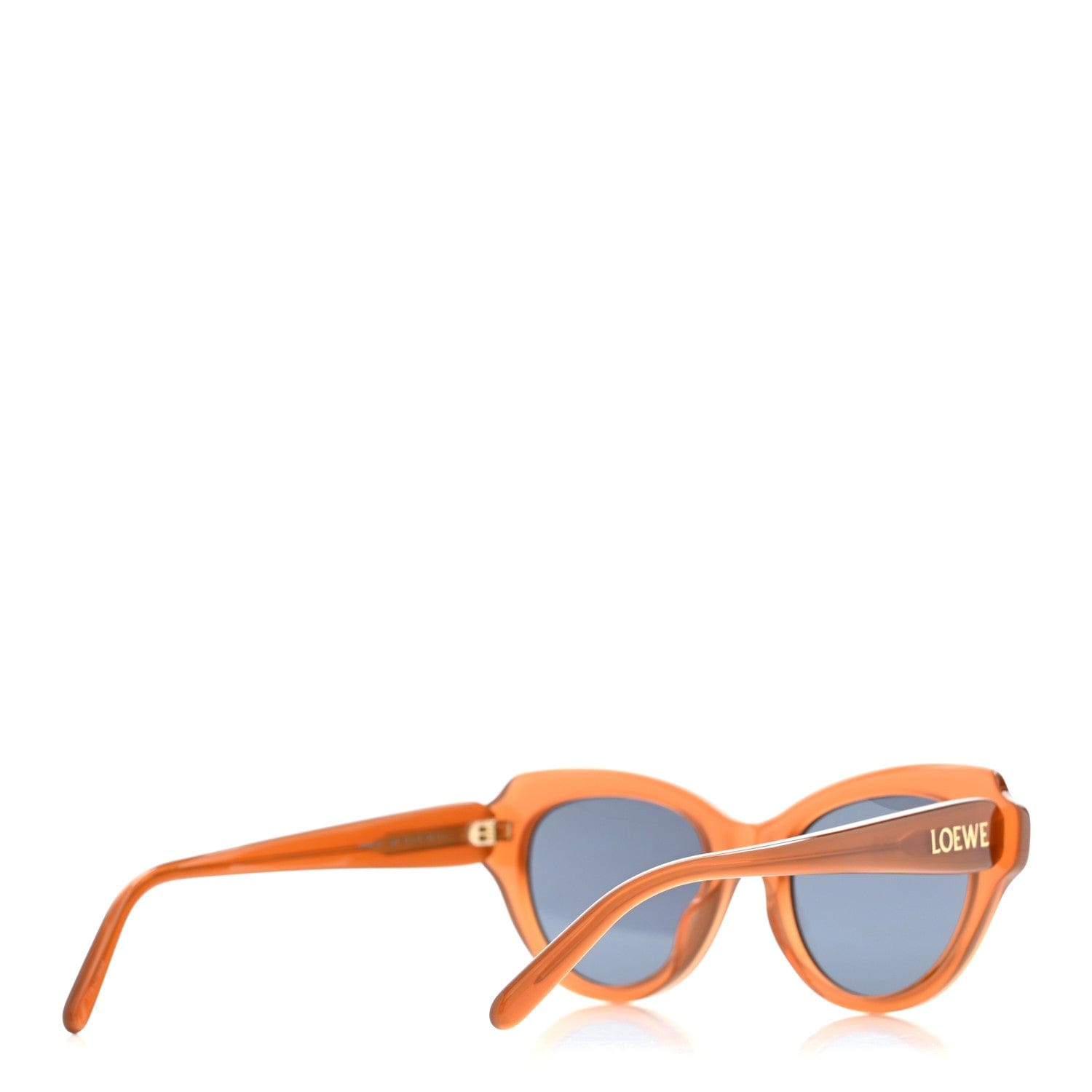 Loewe Acetate Cat Eye Swan Slim Sunglasses LW40178I Caramel Solid Blue