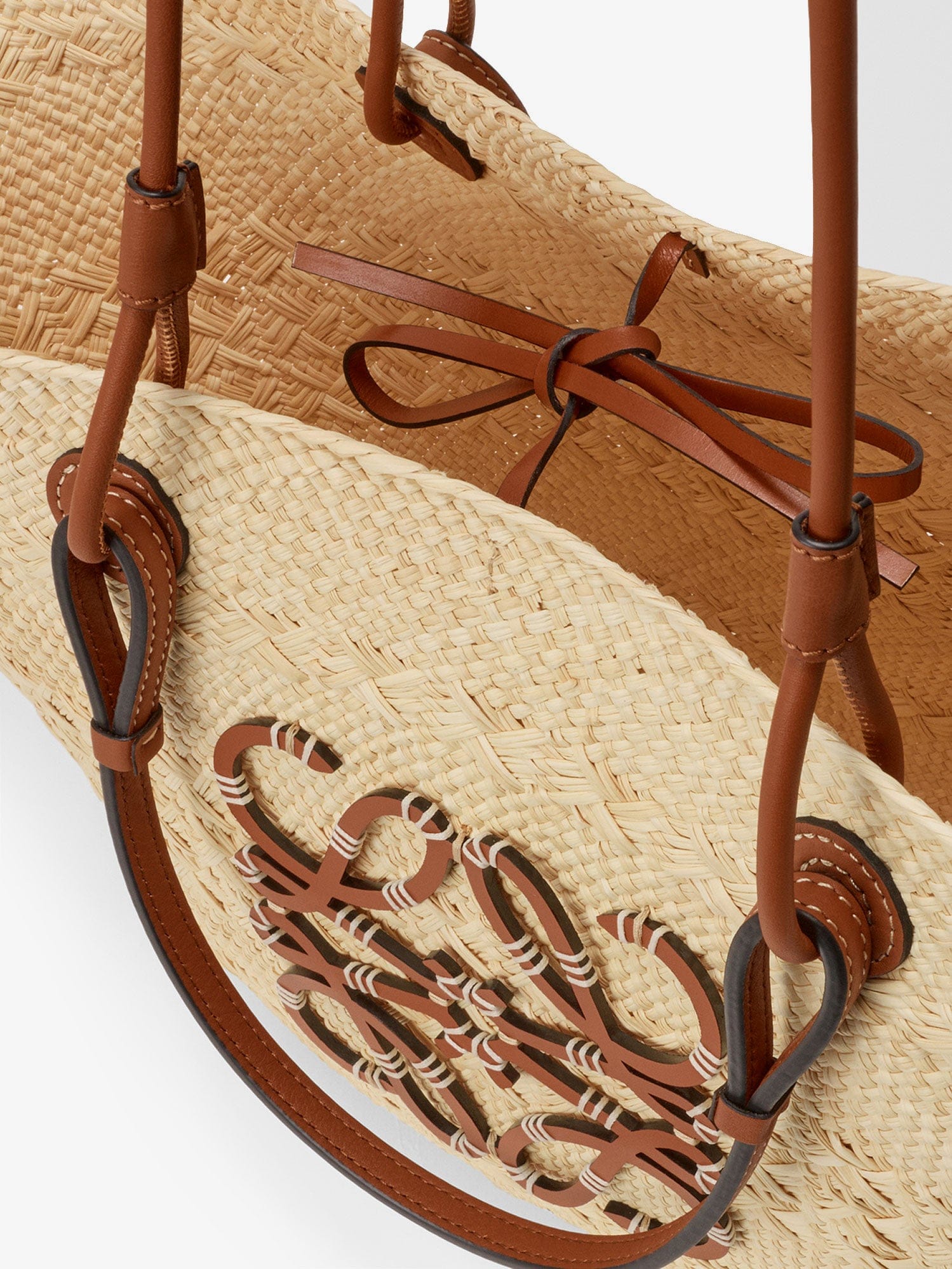 Loewe Paula's Ibiza - Anagram raffia and leather shoulder bag