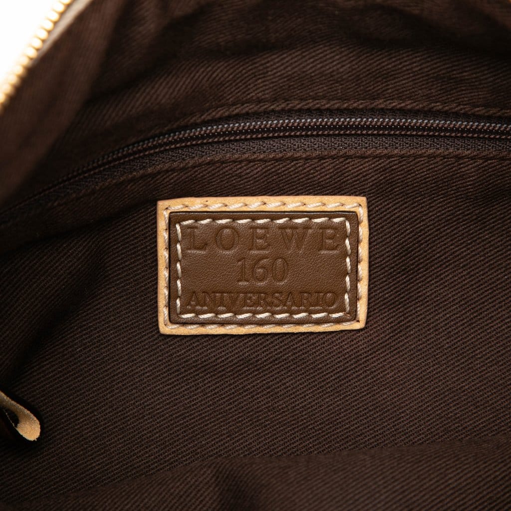 Loewe 160th Anniversary Suede Trimmed Canvas Shoulder Bag