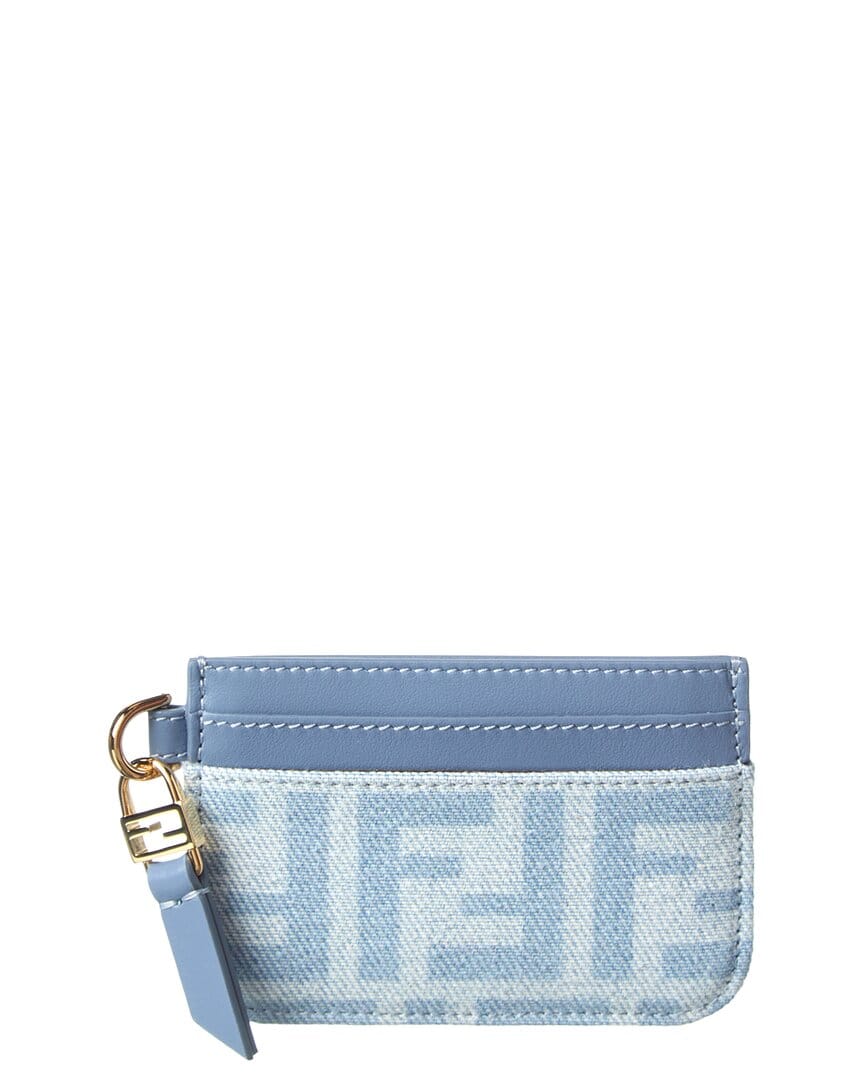 Fendi Baguette Denim & Leather Card Case