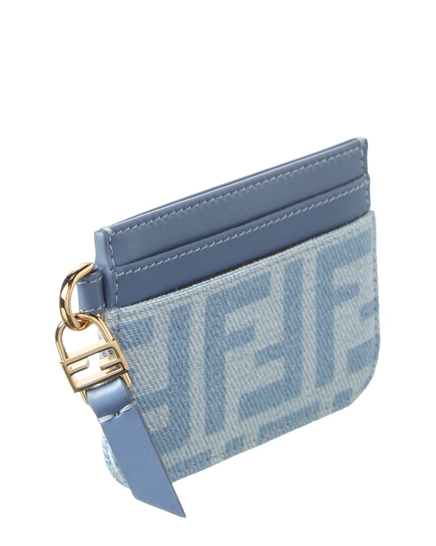 Fendi Baguette Denim & Leather Card Case