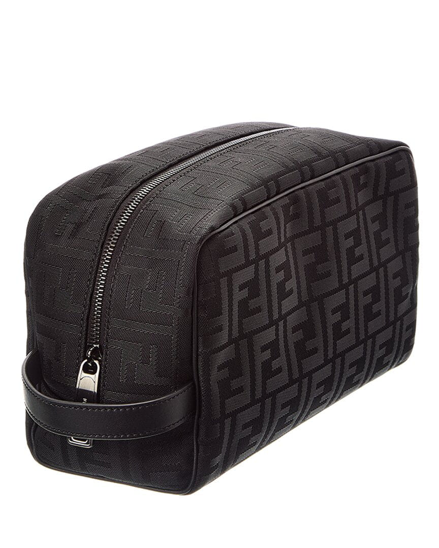 Fendi Ff Medium Nylon & Leather Pouch