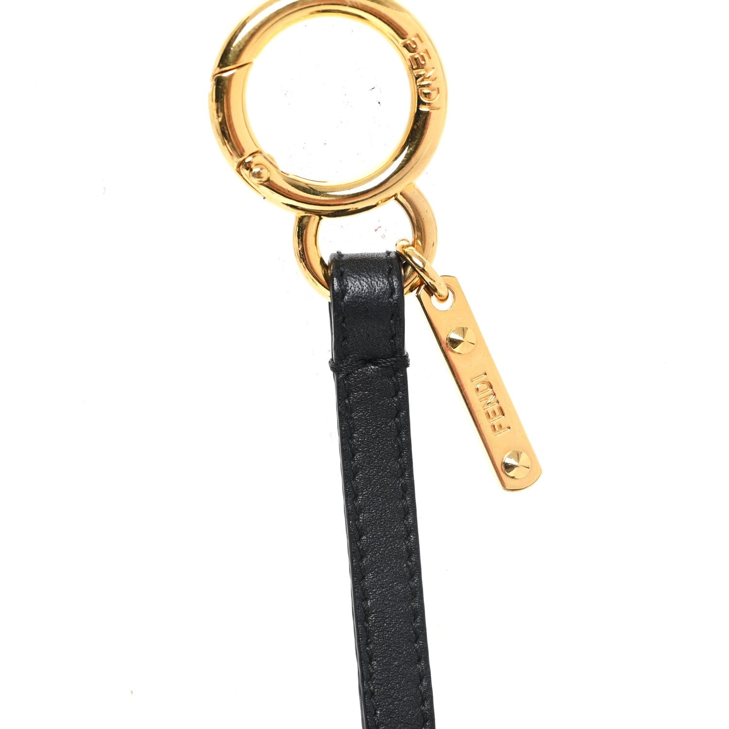 Fendi Shearling Vitello Dolce Macro FF 1974 Dice Bag Charm Multicolor