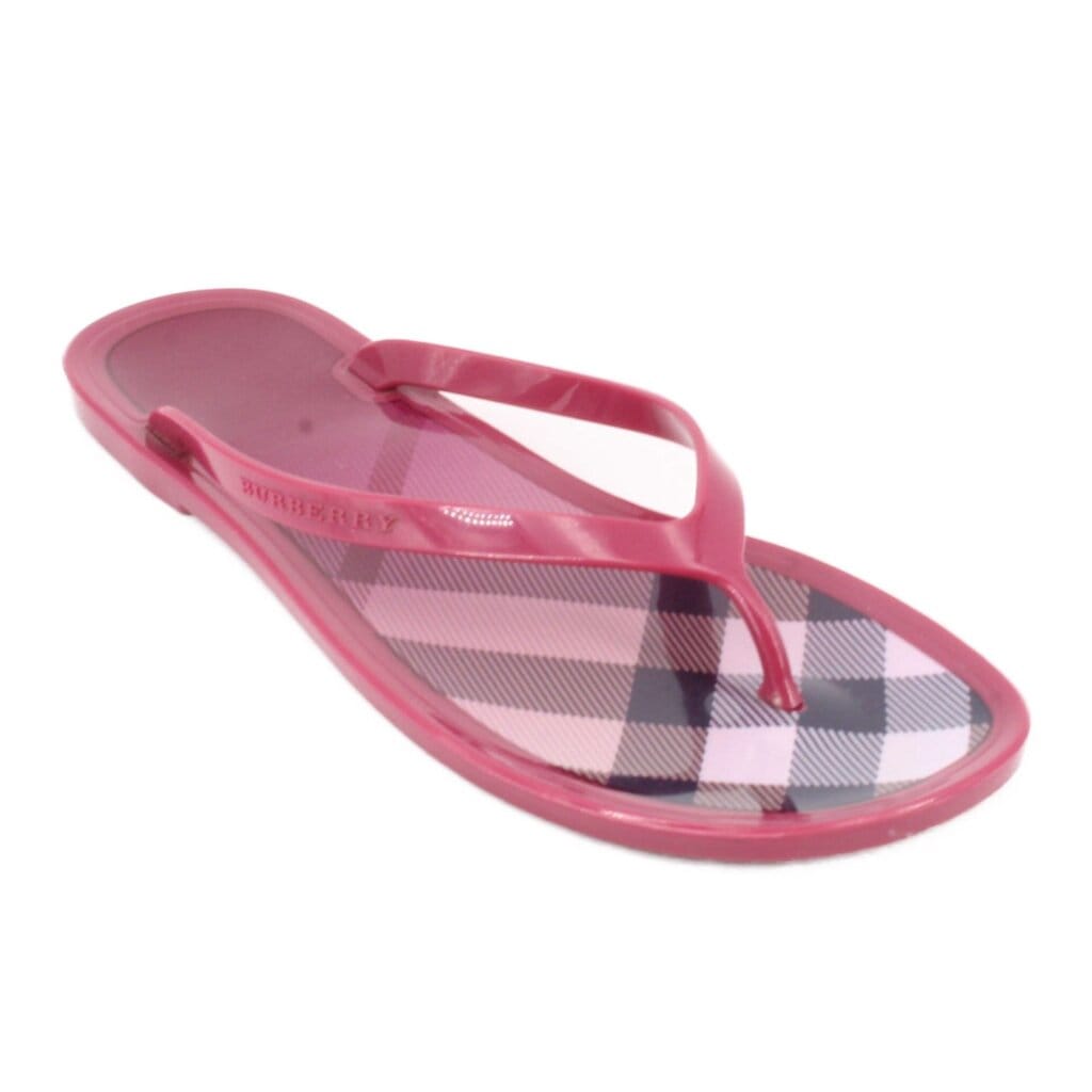 Burberry RUBBER THONG SANDALS PINK 38 EU | 7.5 US