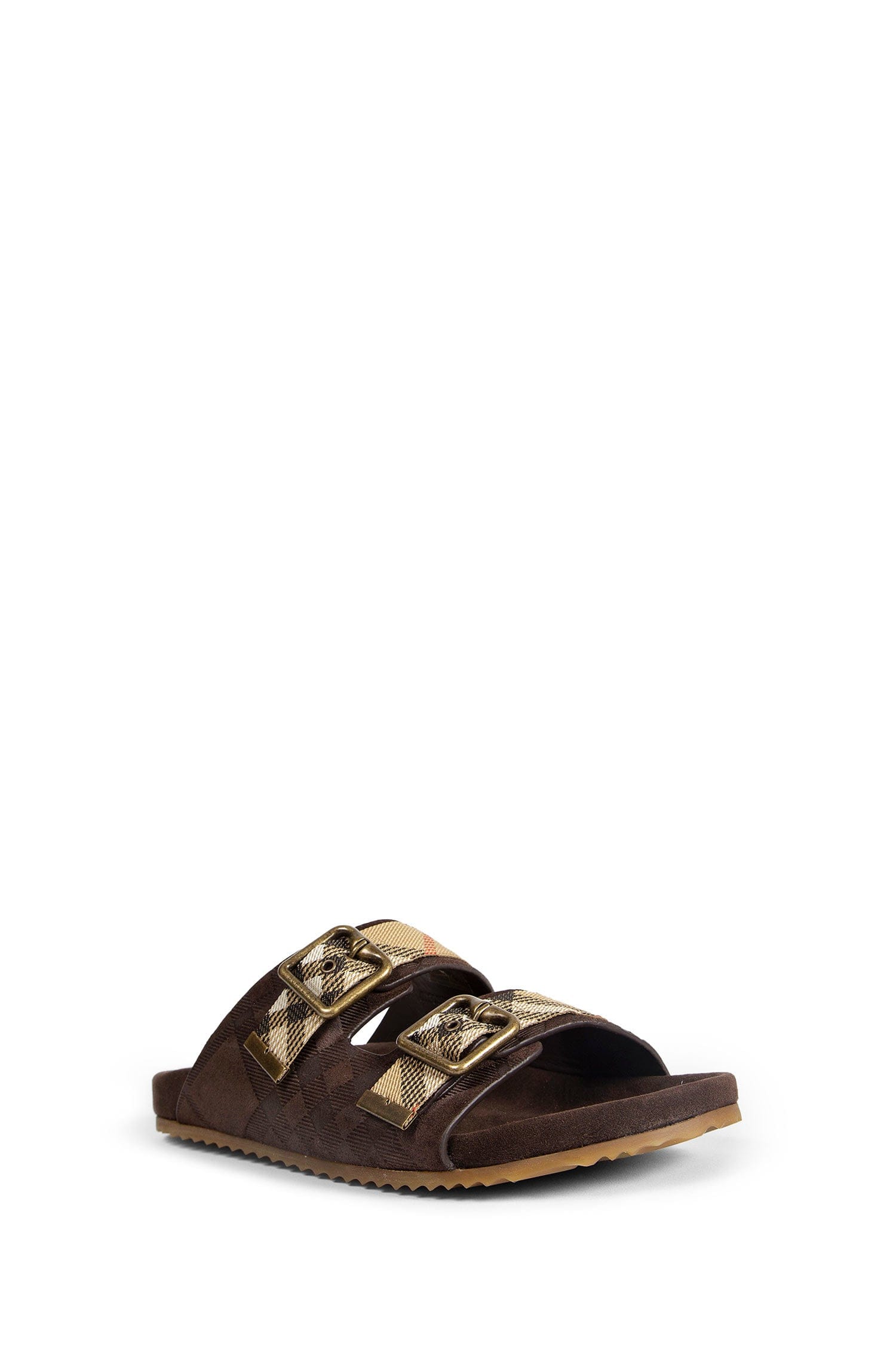 Burberry Double Bouckle Checked Sandals