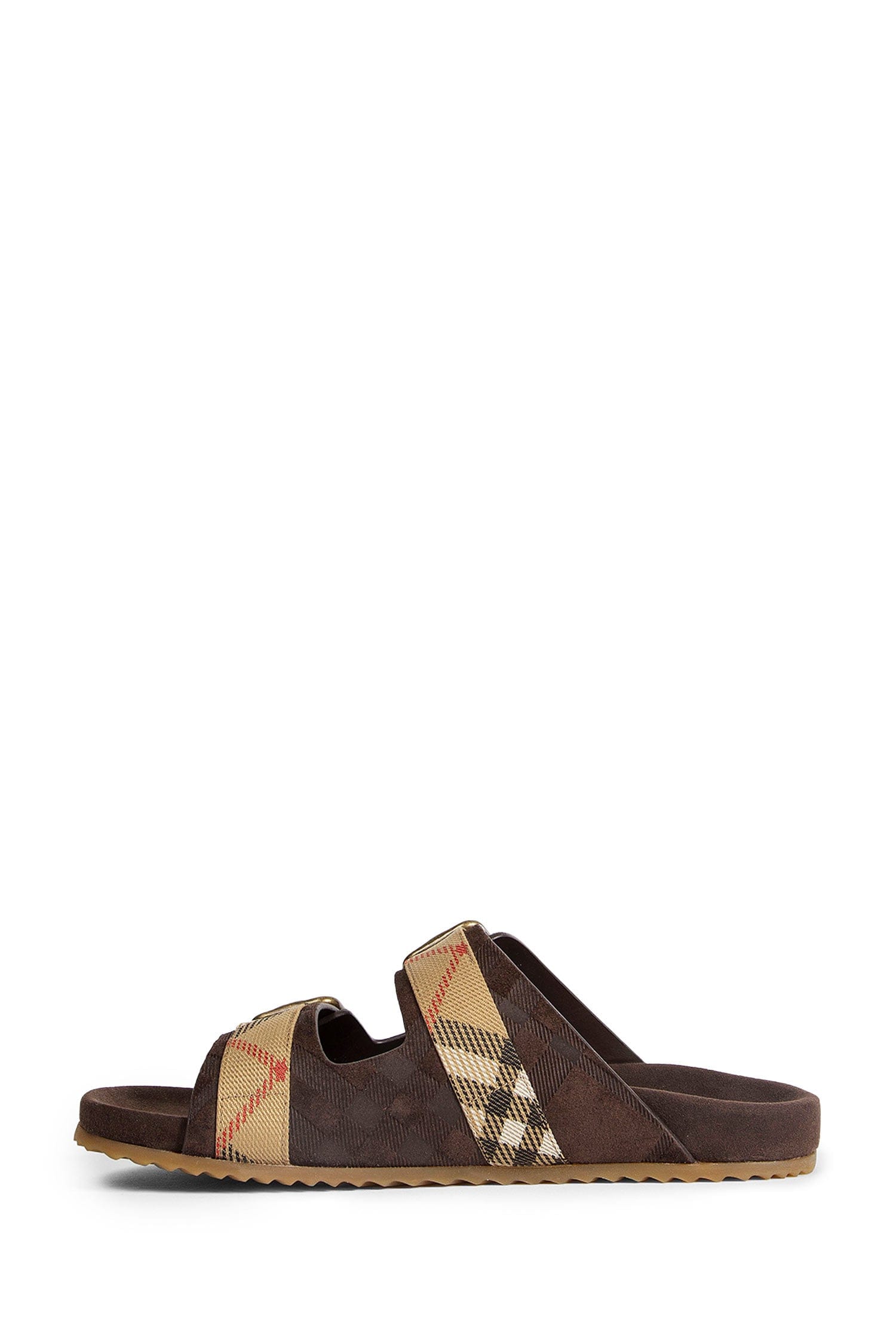 Burberry Double Bouckle Checked Sandals