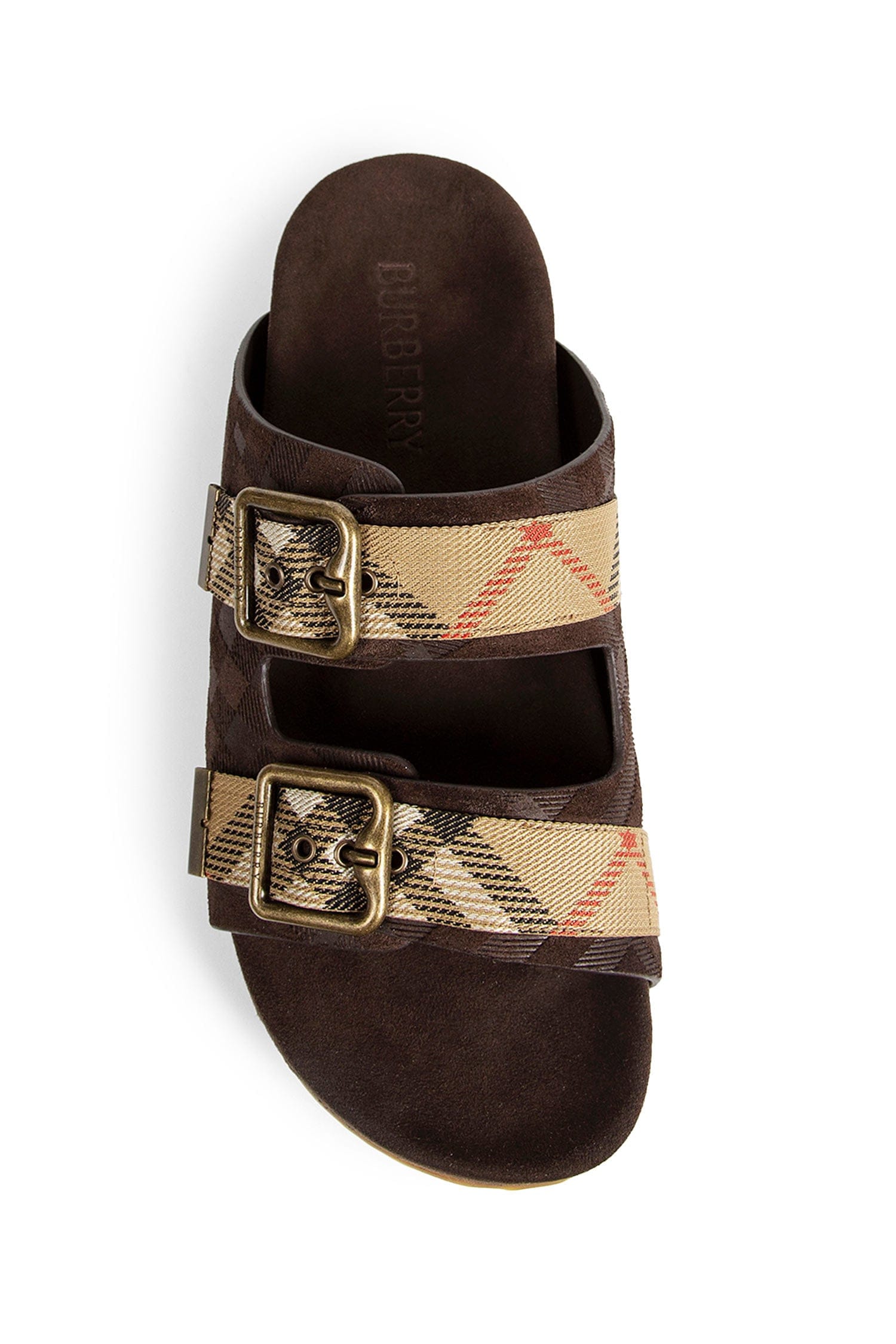Burberry Double Bouckle Checked Sandals