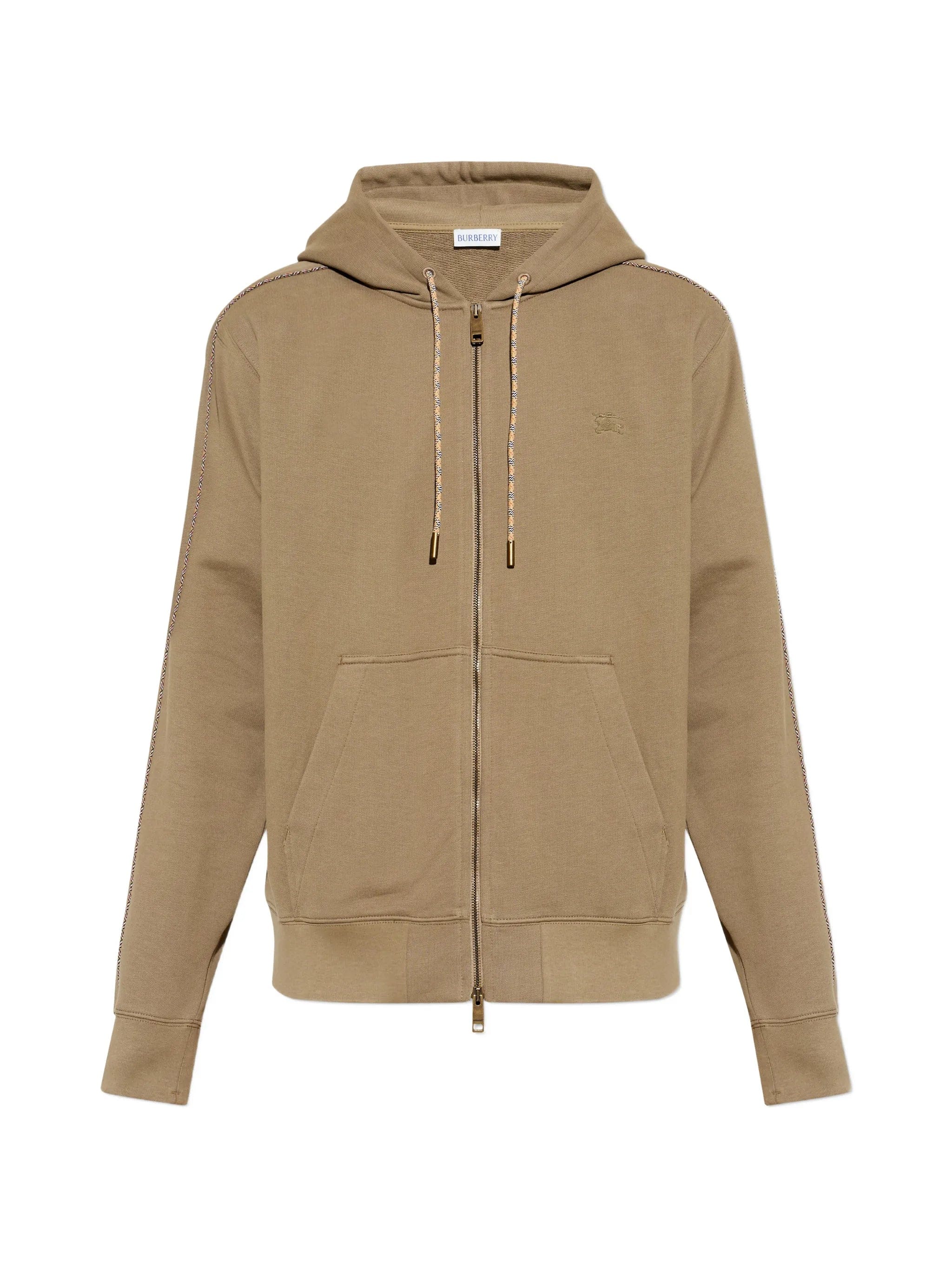 Burberry logo - embroidered zip - up hoodie