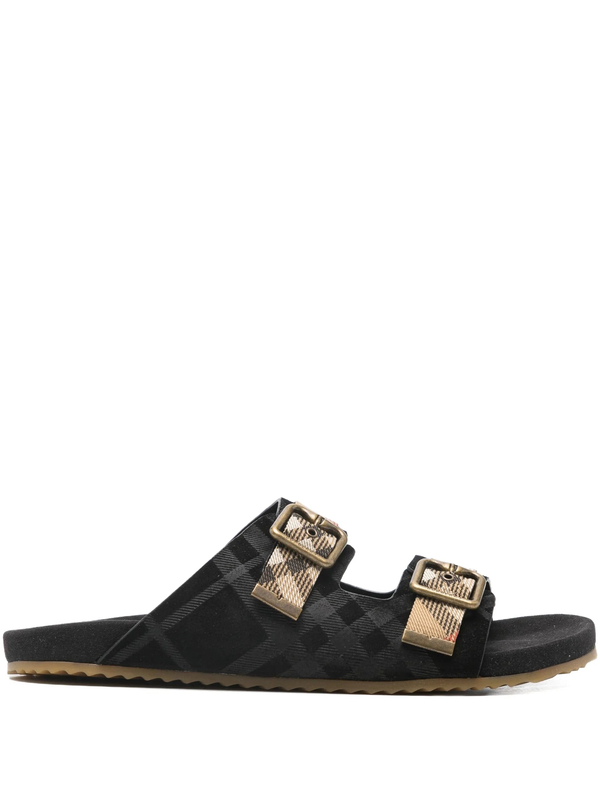 Burberry Urchin check suede flat sandals