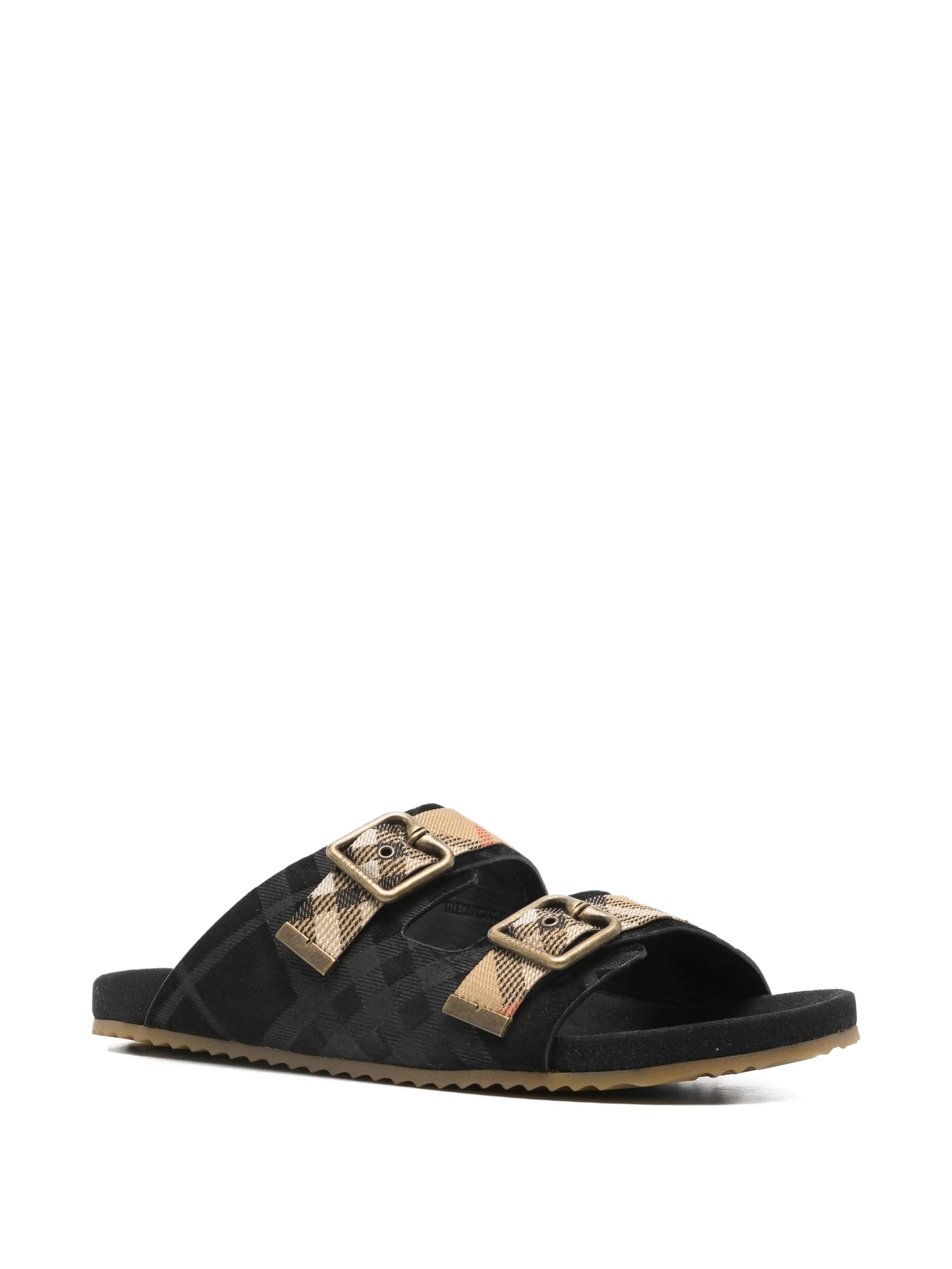 Burberry Urchin check suede flat sandals