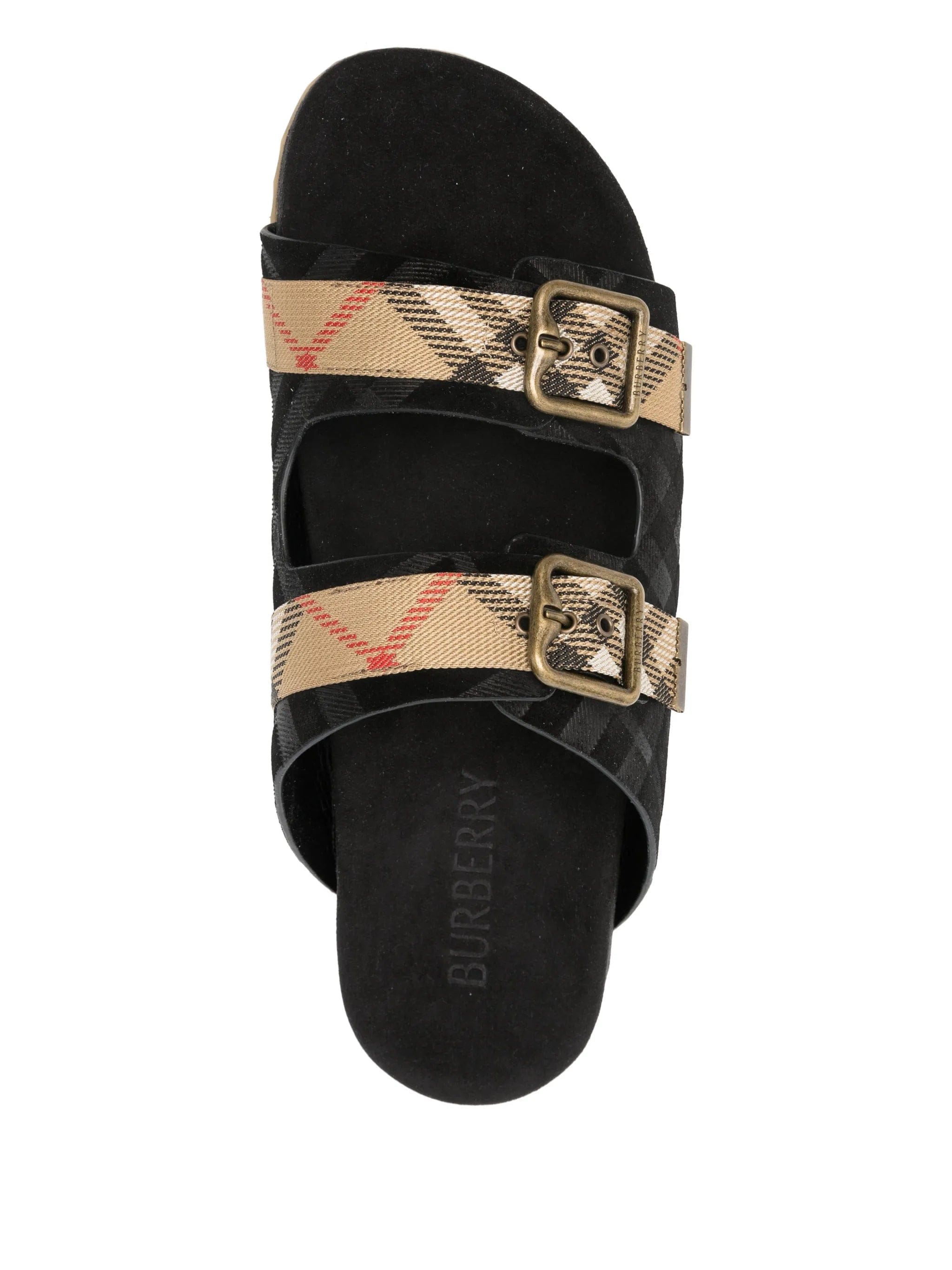 Burberry Urchin check suede flat sandals