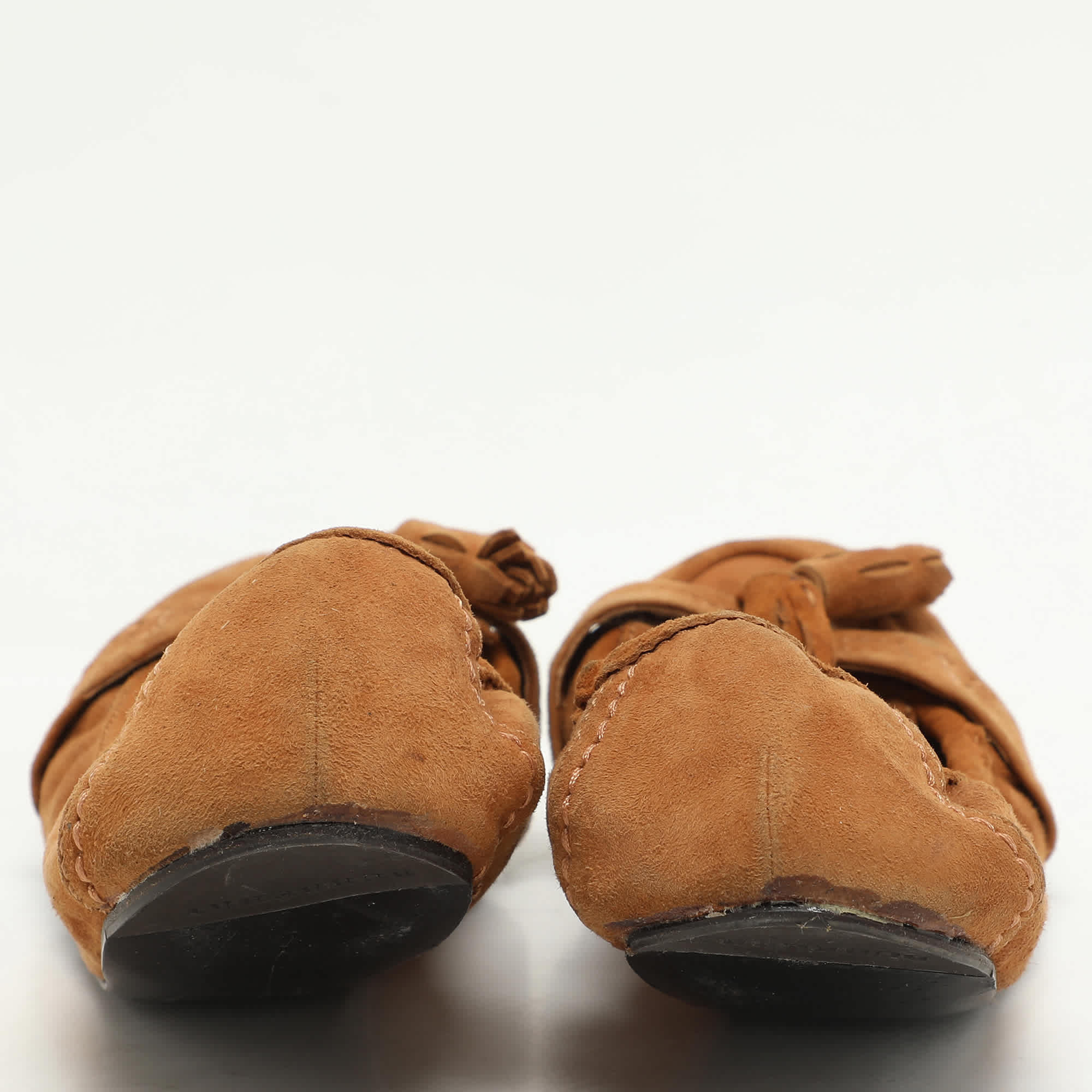 Burberry Brown Suede Scrunch Ballet Flats