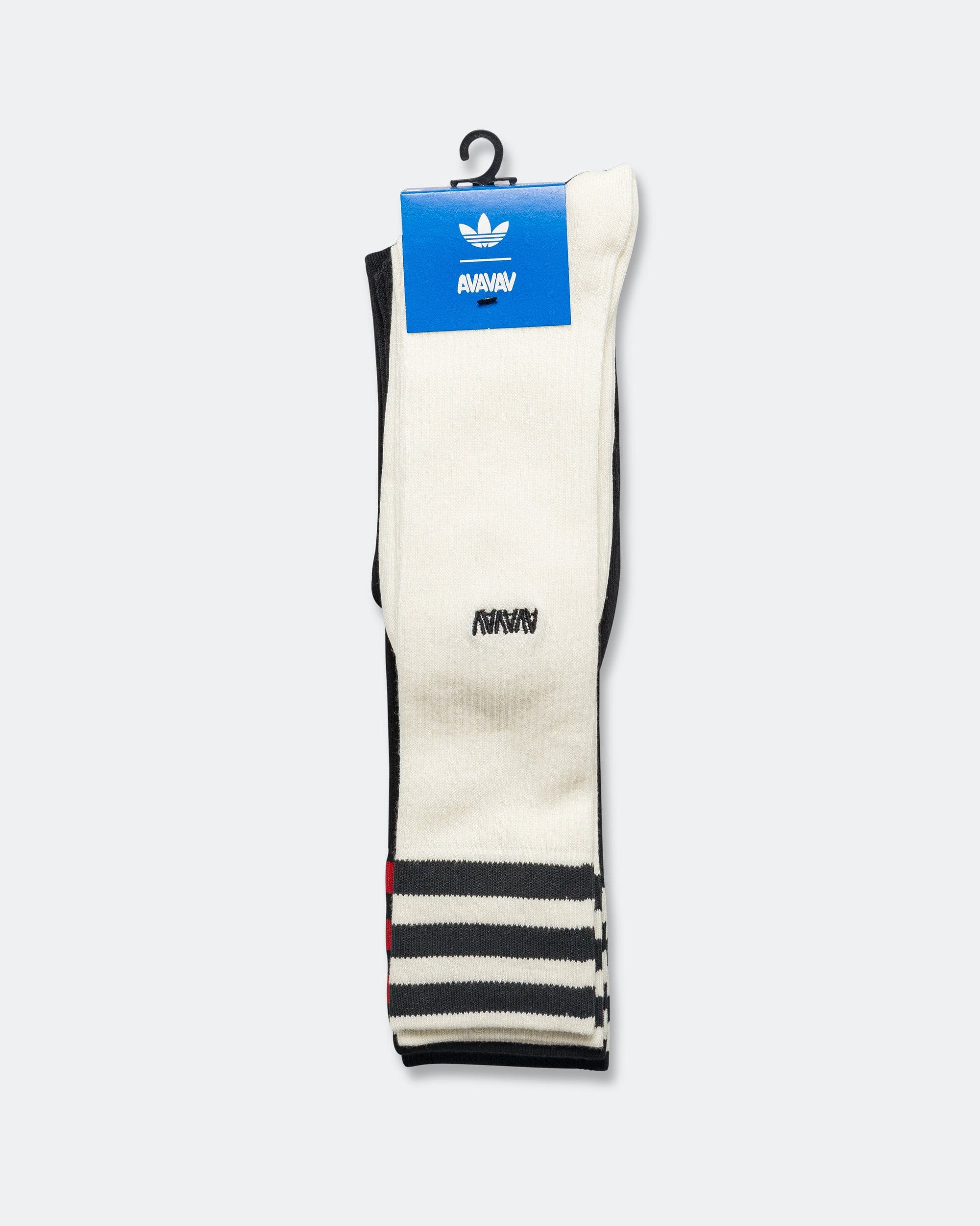 adidas Kneesock 3pk x AVAVAV - Cream White/Black - Red