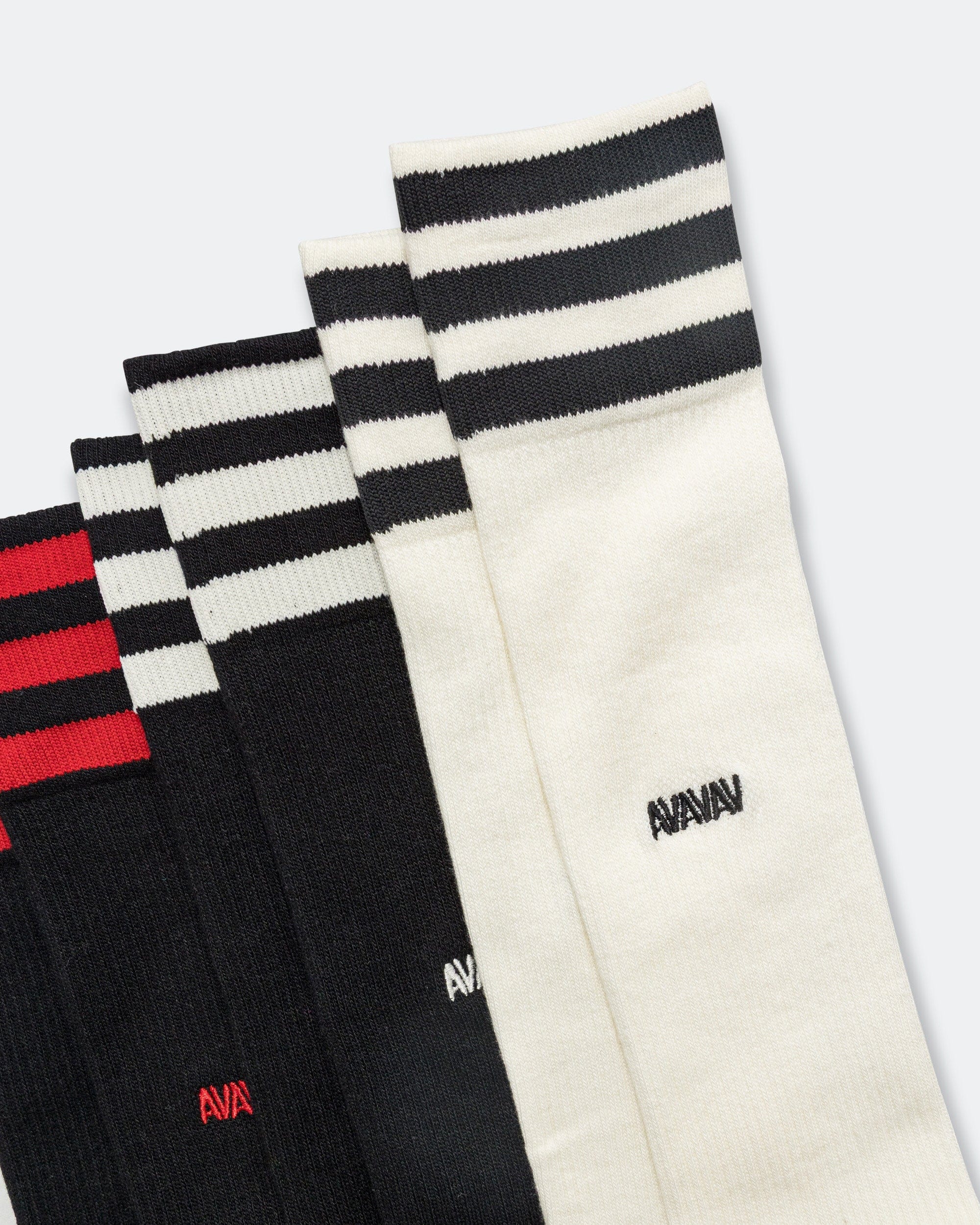 adidas Kneesock 3pk x AVAVAV - Cream White/Black - Red