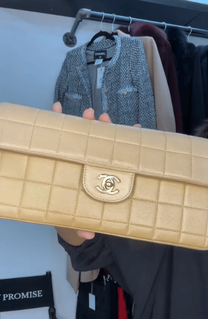 Chanel Beige East West Chocolate Bar with GHW ALL1171