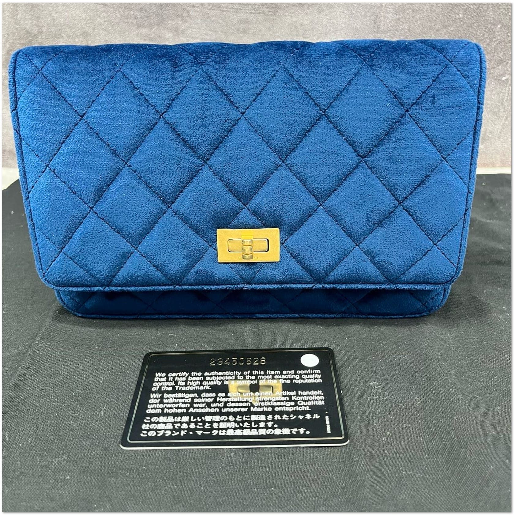 Chanel Blue Velvet Quilted Reissue 2.55 Flap Bag C19497043110
