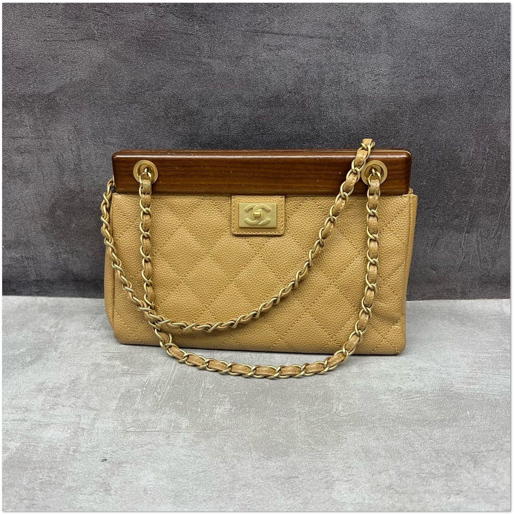Chanel Caviar Quilted Flap with Wood Frame C19496184797