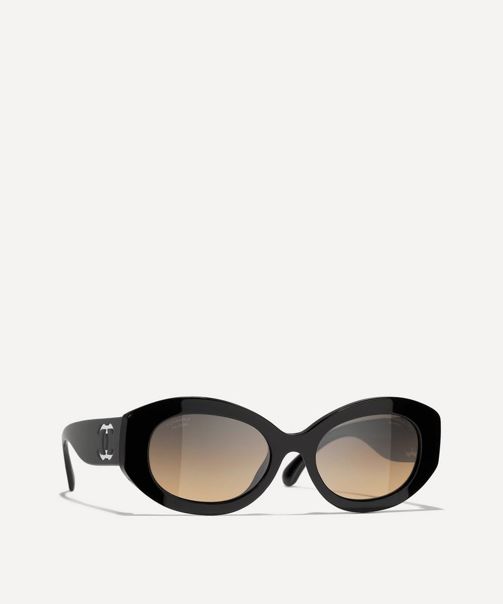 Chanel Oval Acetate Logo Sunglasses