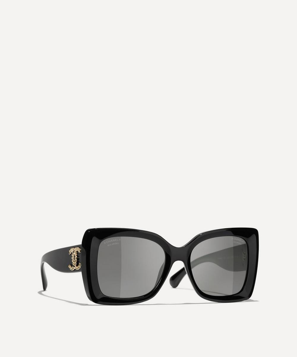 Chanel Square Black Acetate Sunglasses