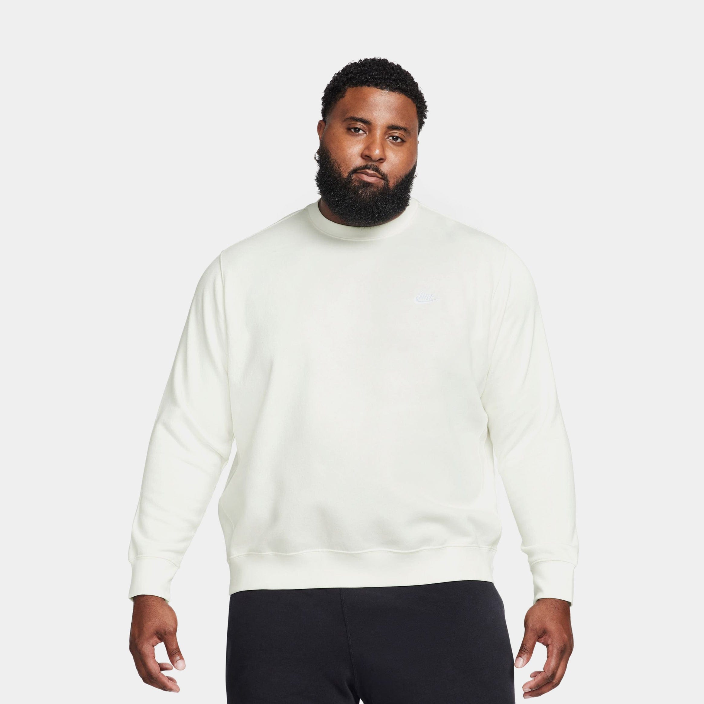Nike NSW Club Fleece Mens Crewneck (Sail/White)