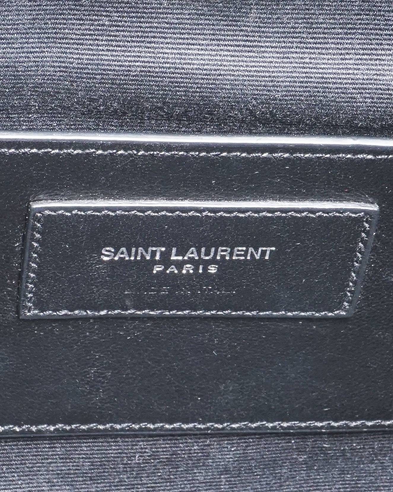 Saint Laurent Yves Saint Laurent Burgundy Chevron Quilted Leather Monogram Medium Bag