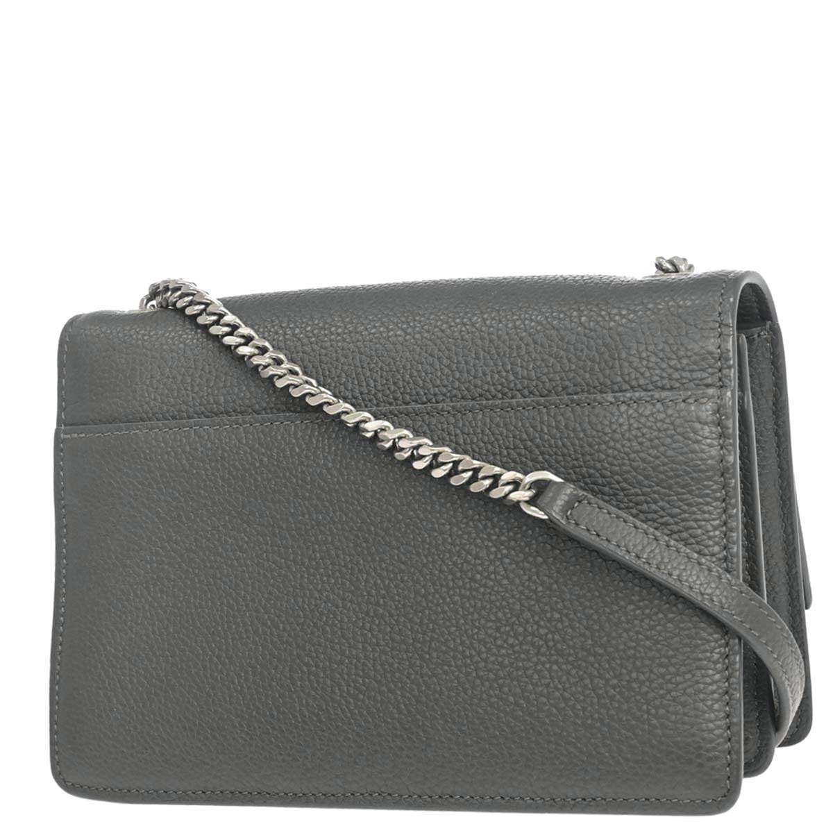 Saint Laurent Gray Leather Sunset Shoulder Bag