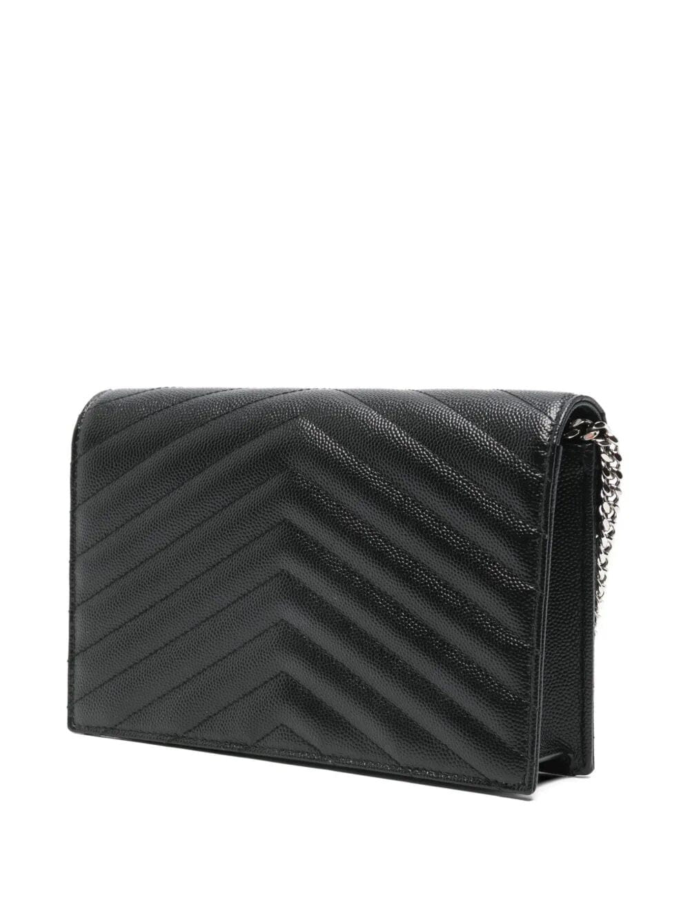 Saint Laurent Women Cassandre Envelope Chain Wallet In Grain De Poudre Leather