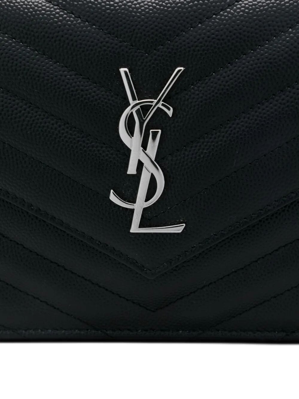 Saint Laurent Women Cassandre Envelope Chain Wallet In Grain De Poudre Leather